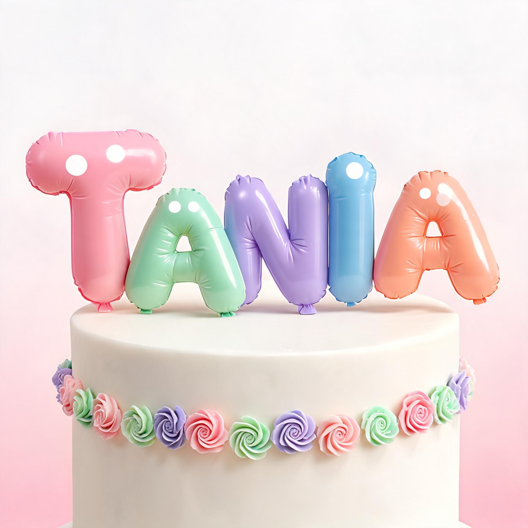 "Tania" — 3d Bold Inflated | AI Text Effect Generator