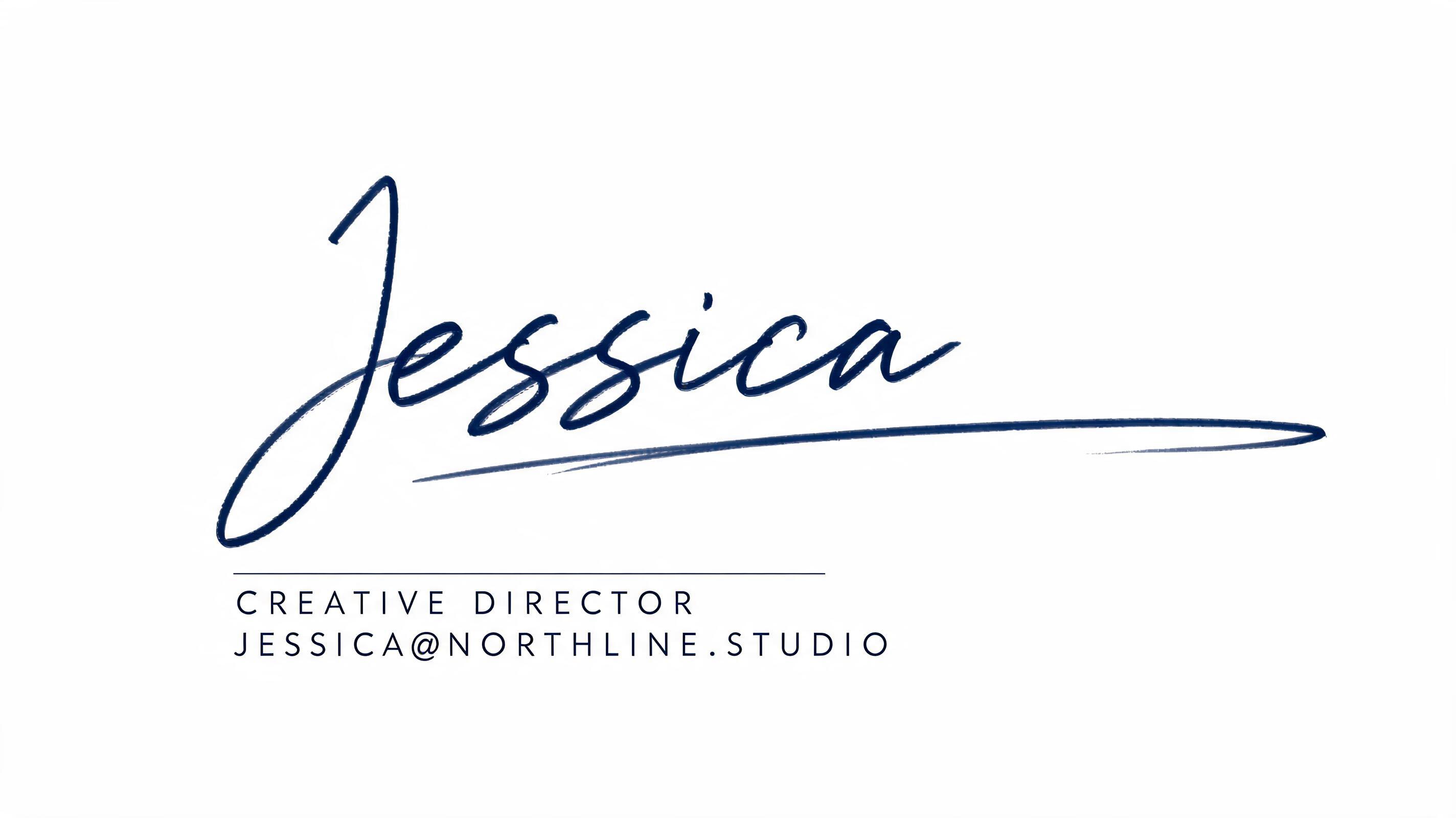 "给邮件签名做一个手写名字，写「Jessica」" — Cursive Signature text effect