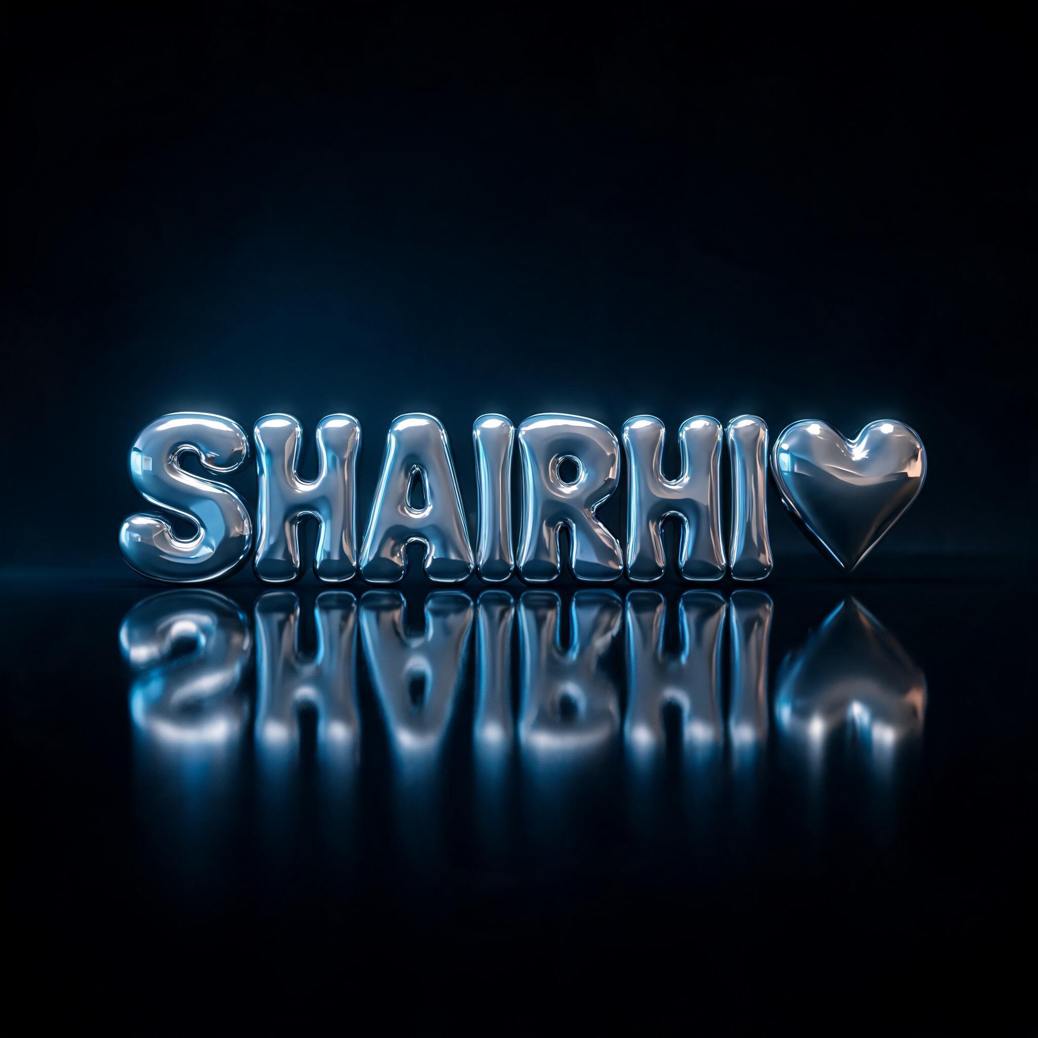 "SHAIRHI🤍" — Cyberpunk Chrome text effect