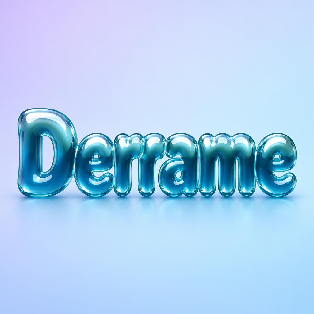"Derrame" — Glass Liquid | AI Text Effect Generator