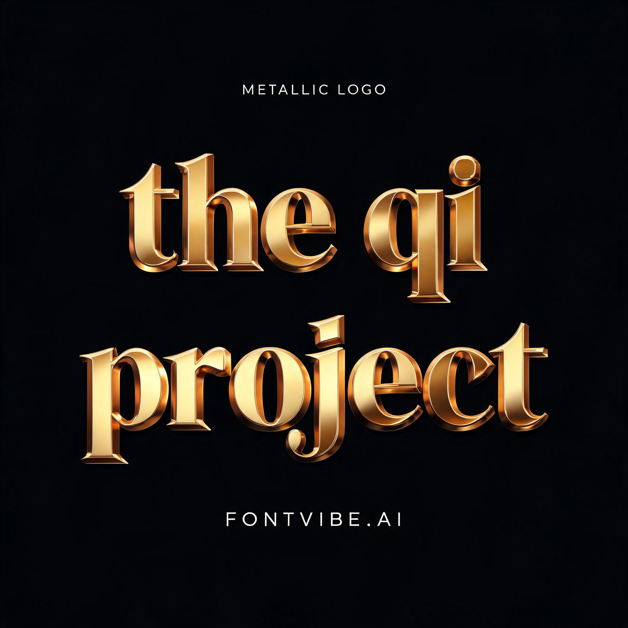 "the qi project" — Metallic | AI Text Effect Generator