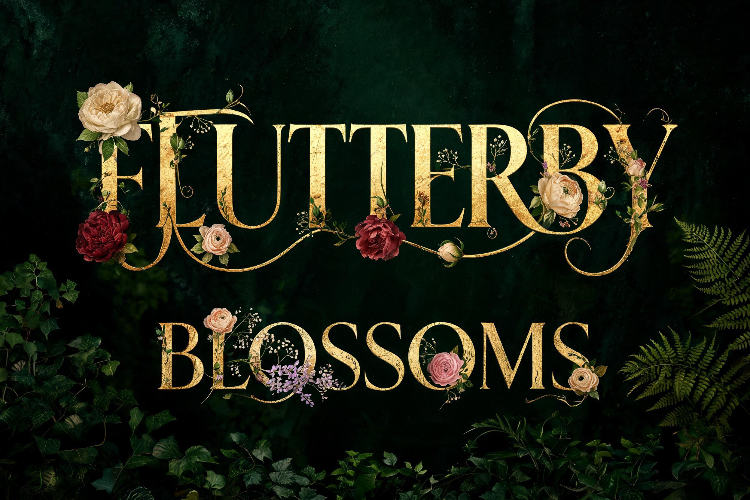 "Flutterby Blossoms" — Floral | AI Text Effect Generator