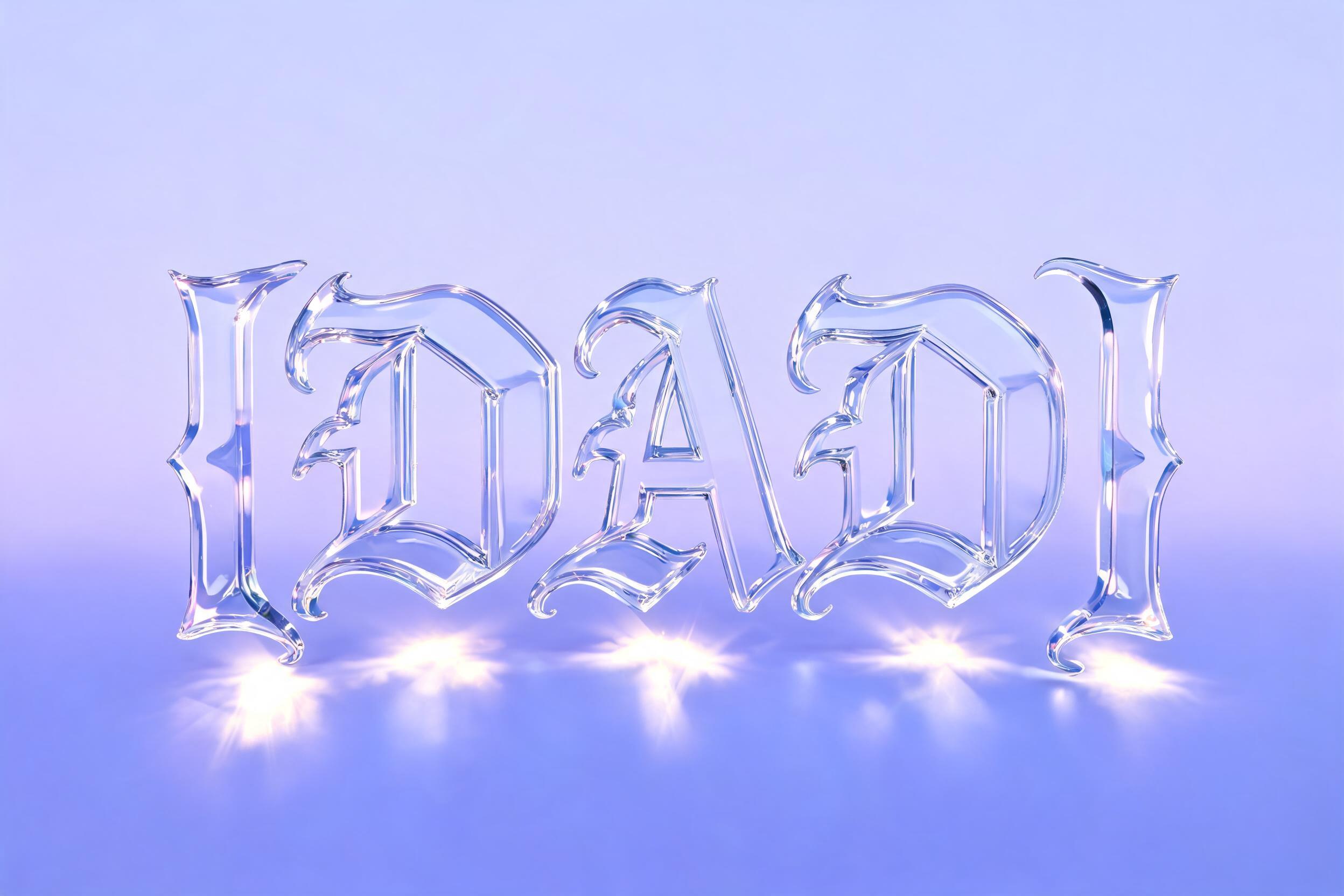 "꧁ 𝔇𝔄𝔇 ꧂" — Glass | AI Text Effect Generator