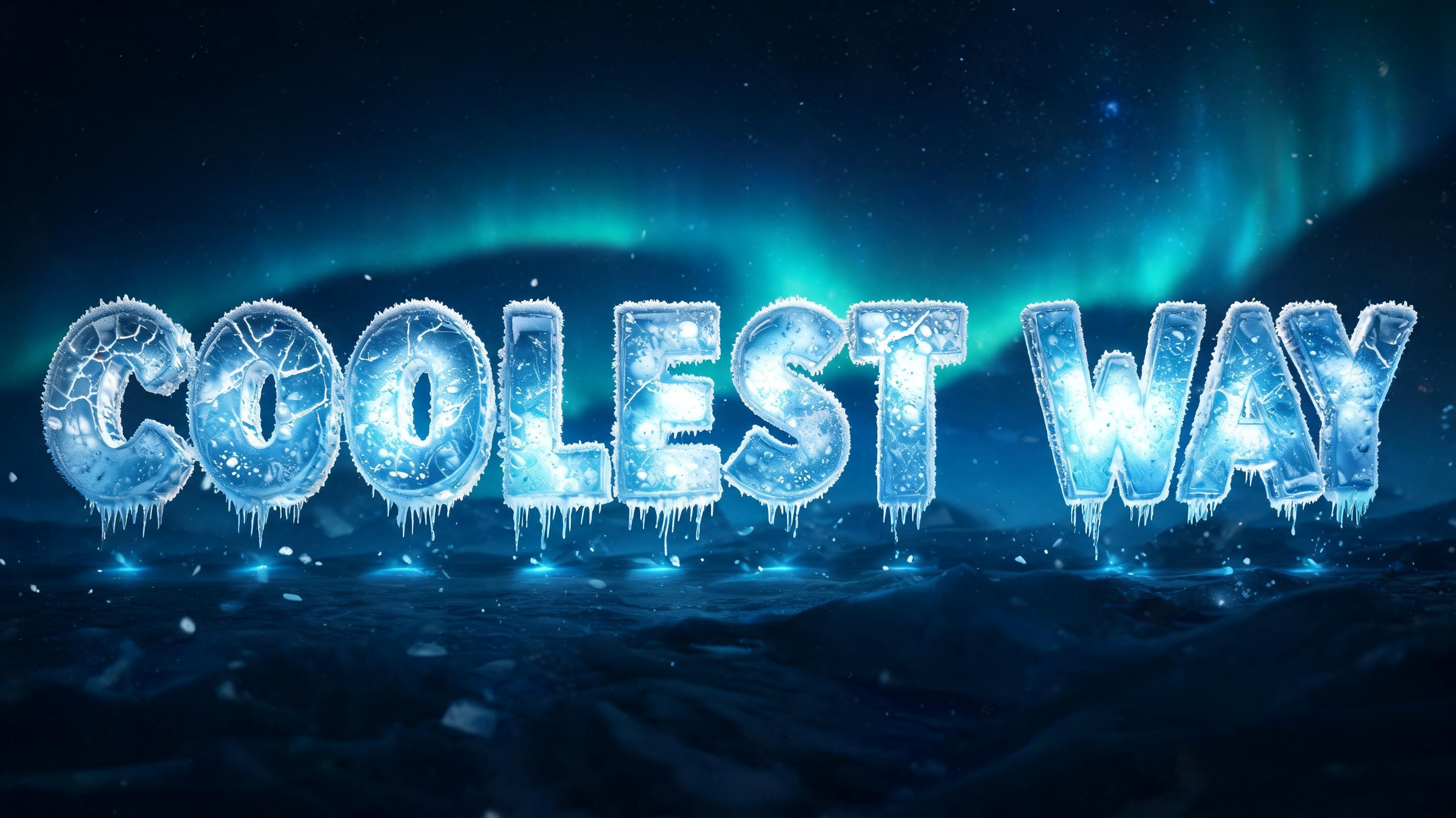 "COOLEST WAY" — Glass Frozen | AI Text Effect Generator