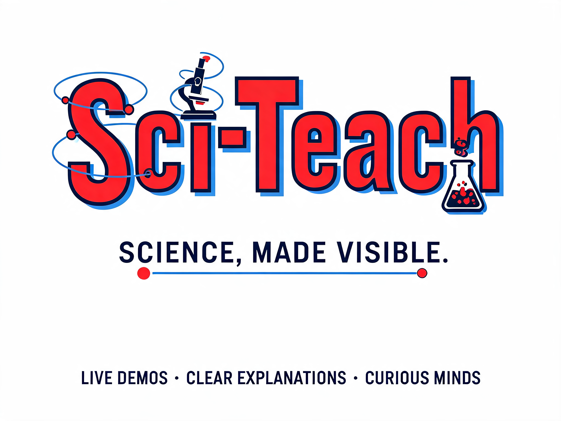 "Sci - Teach
SCIENCE, MADE VISIBLE.
LIVE DEMOS · CLEAR EXPLANATIONS · CURIOUS MINDS" —  | AI Text Effect Generator
