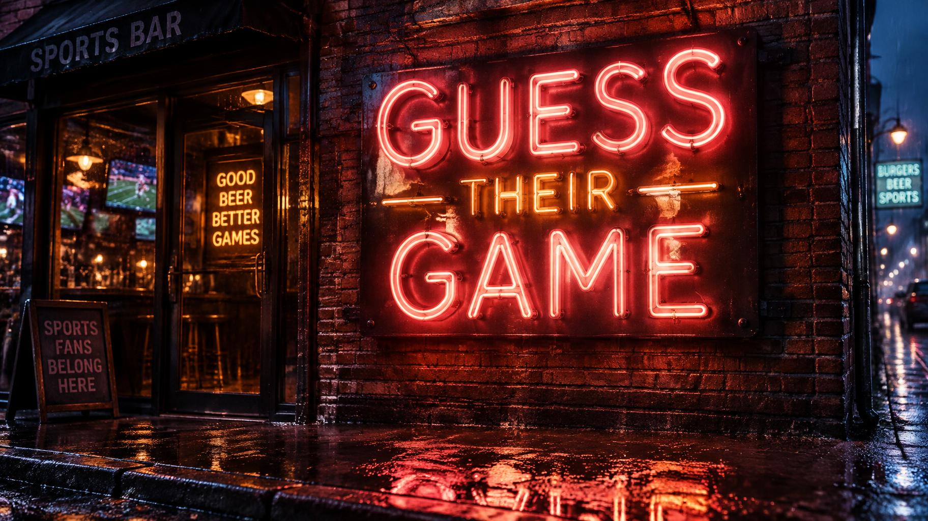 "GUESS THEIR GAME" — Neon Sign | AI Text Effect Generator