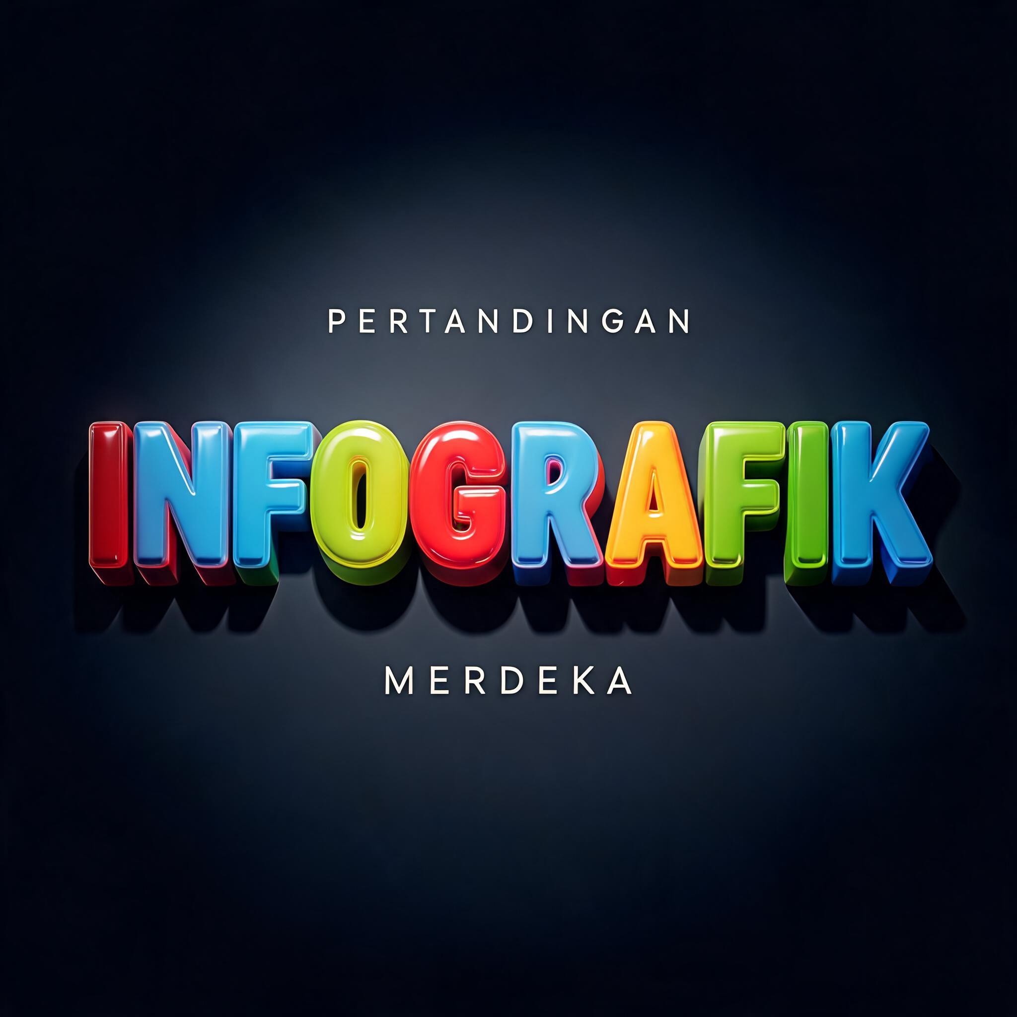 "PERTANDINGAN INFOGRAFIK 
                  MERDEKA" — 3d Bold | AI Text Effect Generator