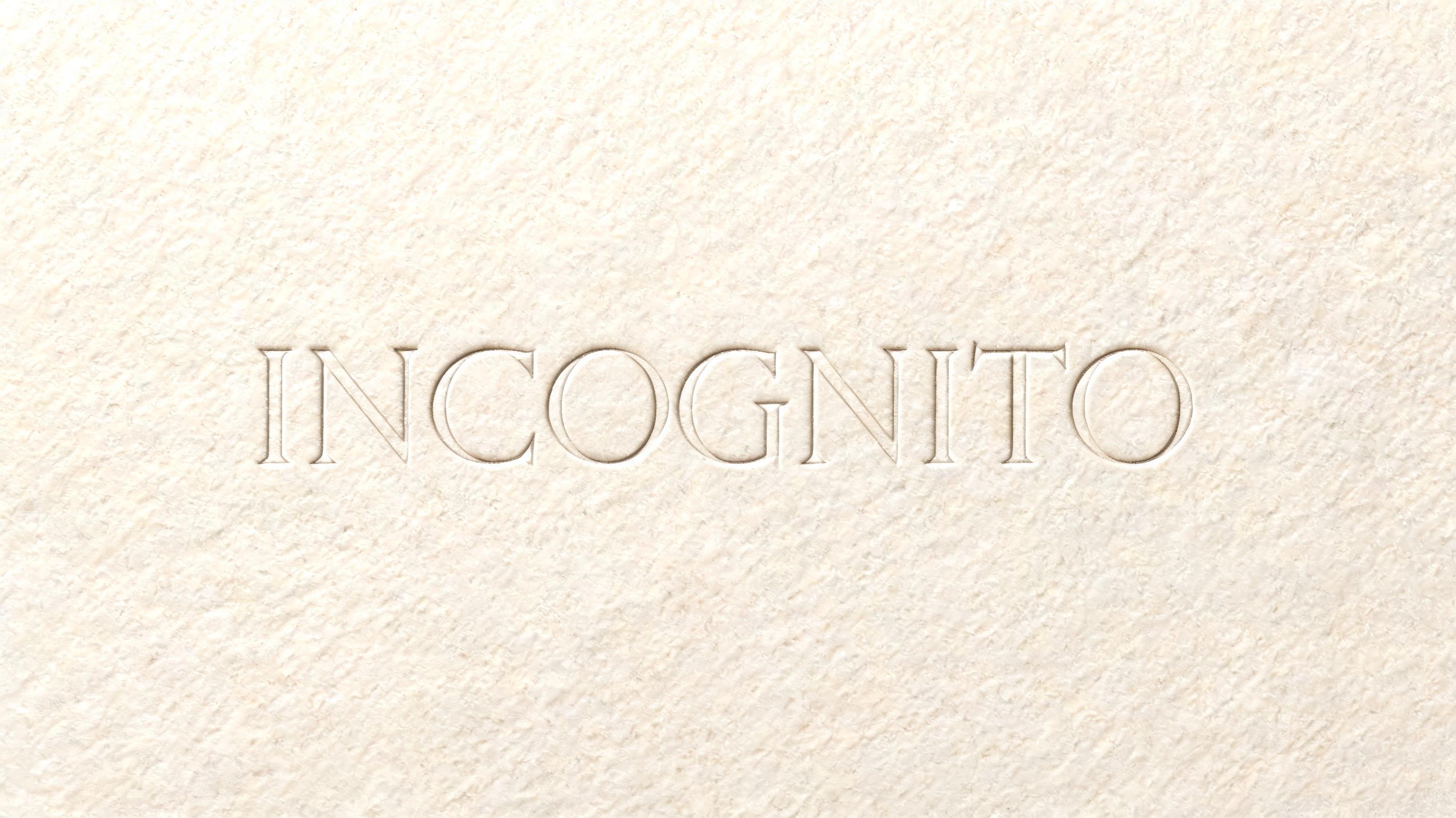 "INCOGNITO" — Emboss | AI Text Effect Generator