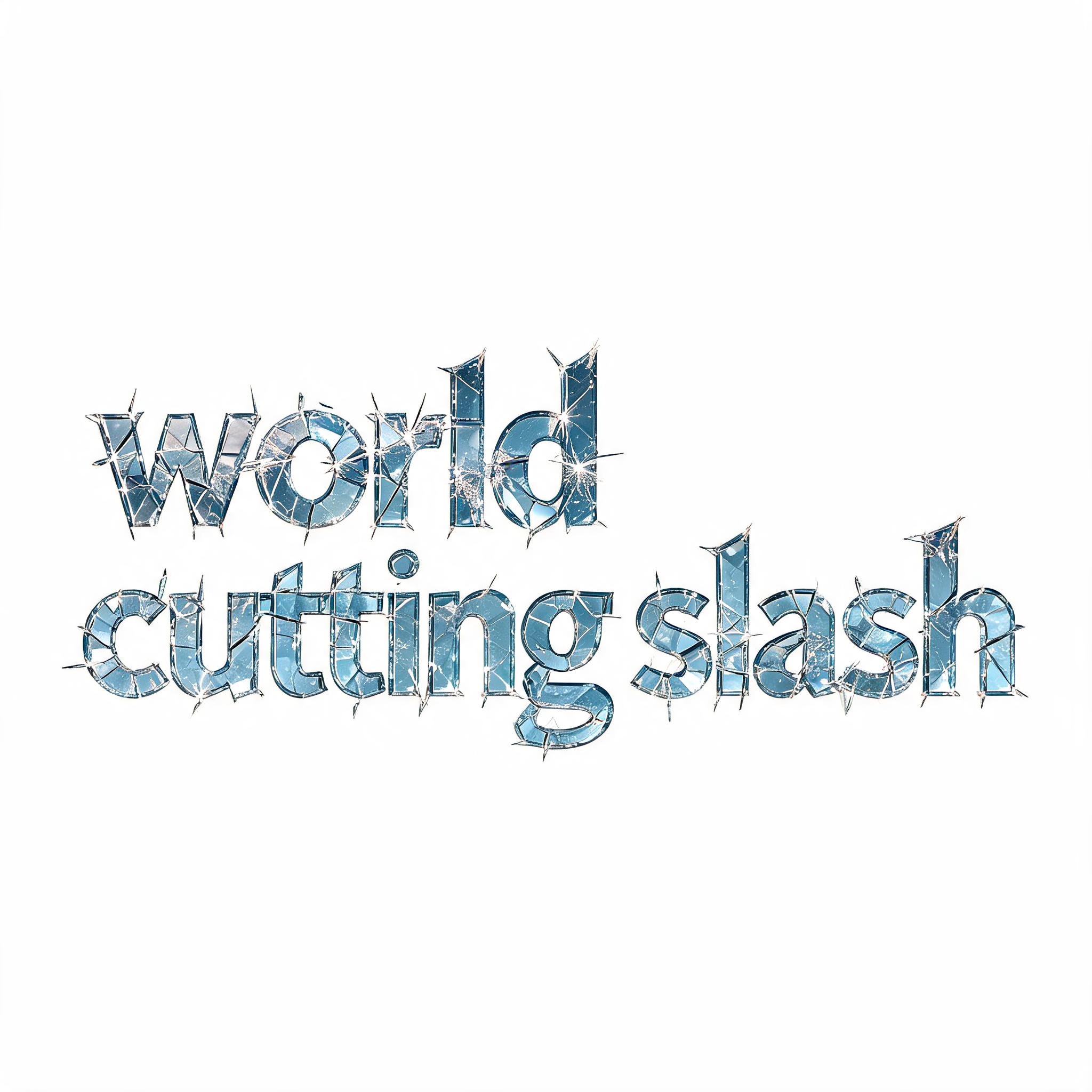 "world cutting slash" — Glass Broken | AI Text Effect Generator