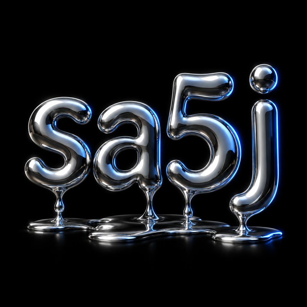 "sa5j" — Chrome Metal 3d | AI Text Effect Generator