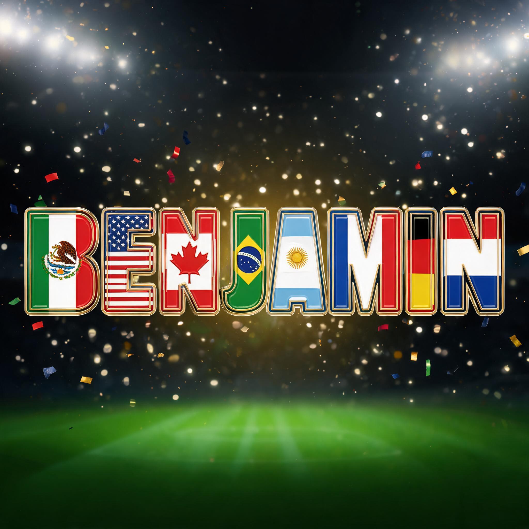 "BENJAMIN" — Sports Football | AI Text Effect Generator