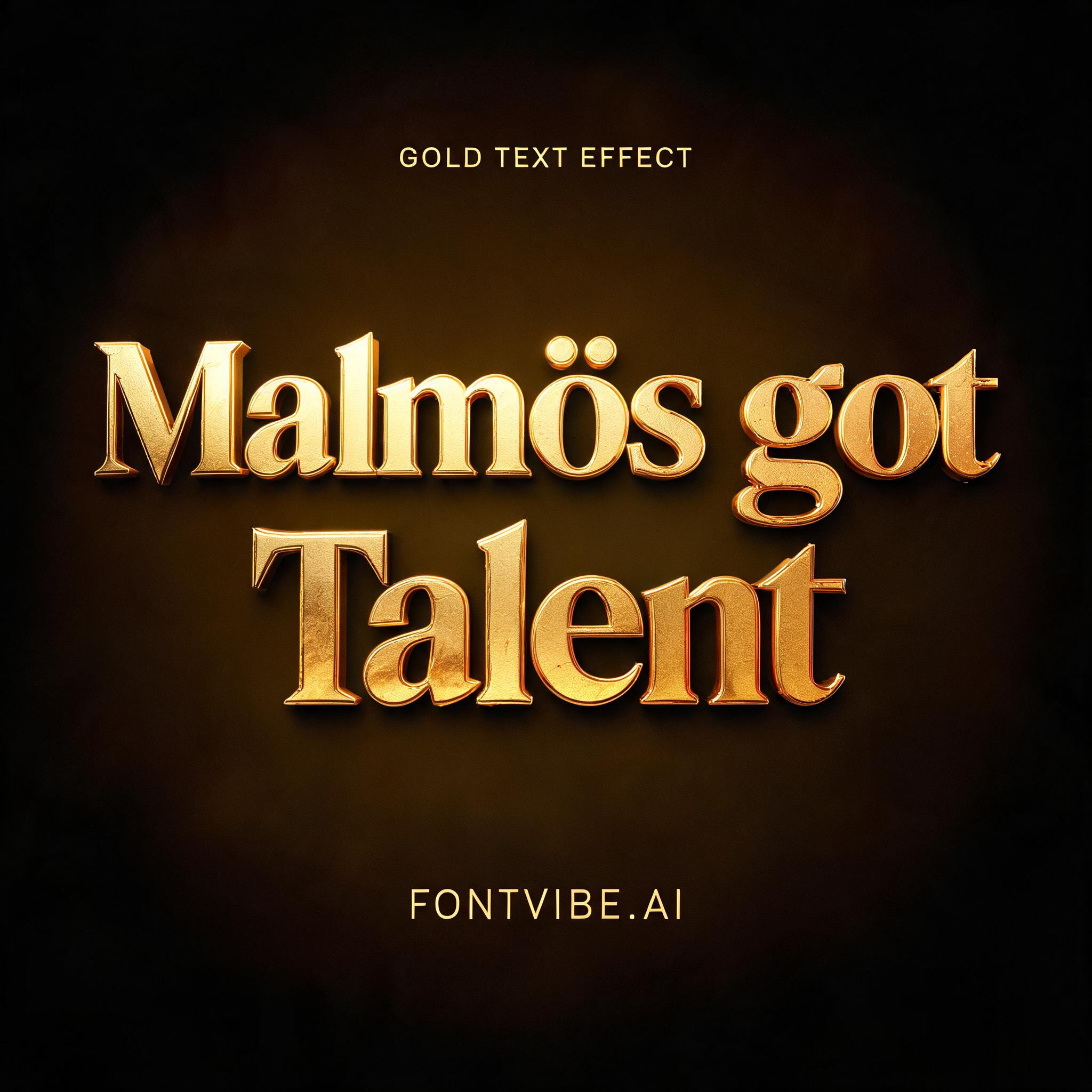 "Malmös got Talent" — Metallic | AI Text Effect Generator
