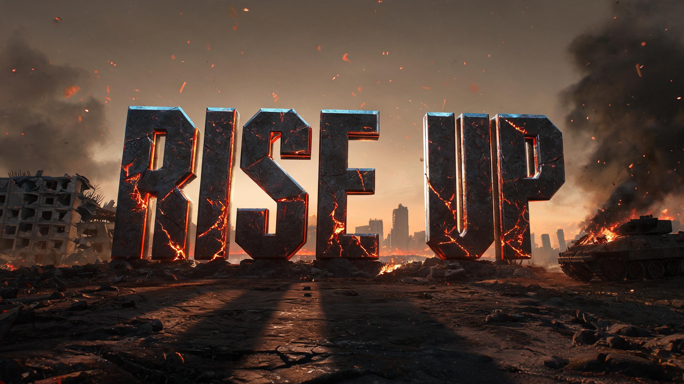 "RISE UP" — Post Apocalyptic text effect