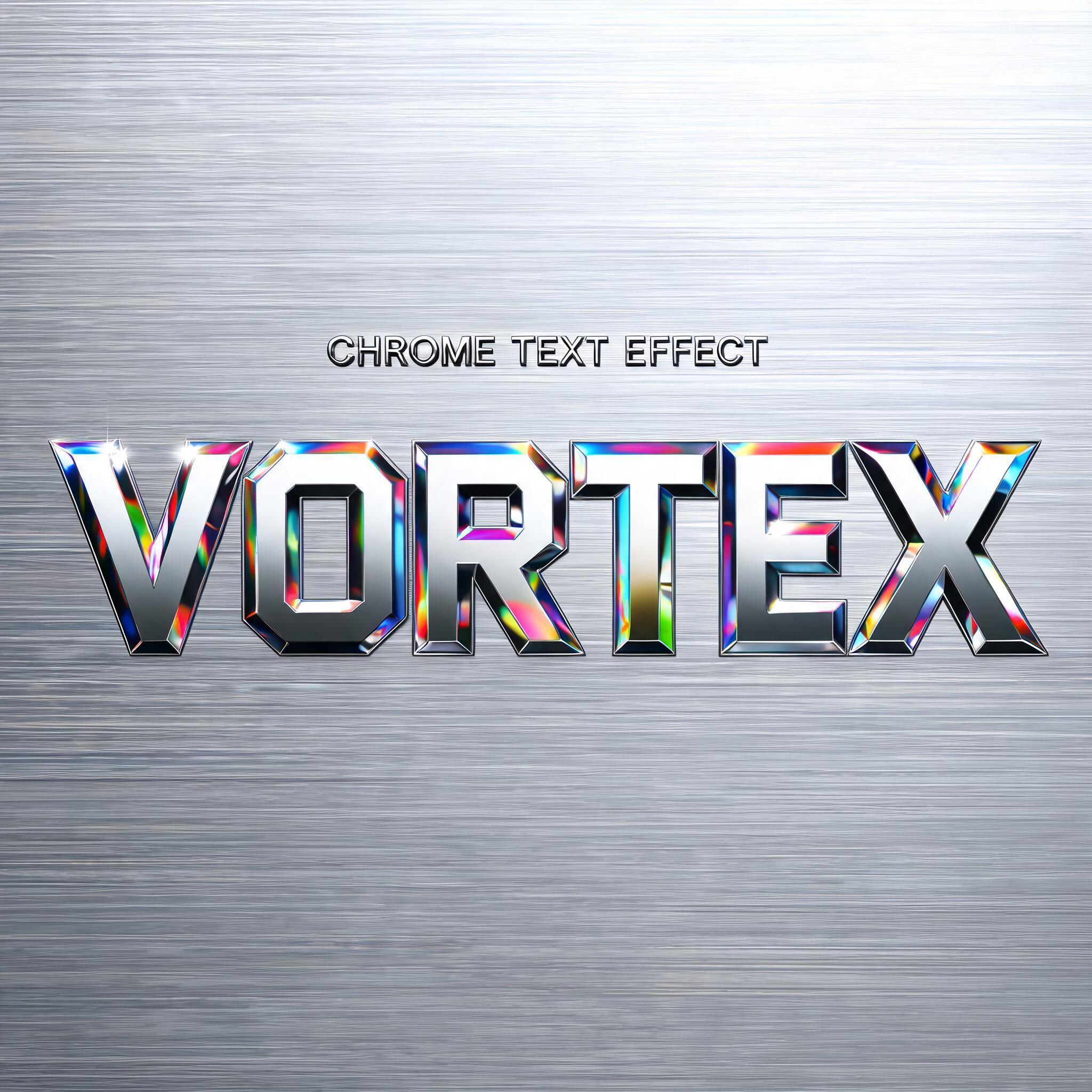 "VORTEX
CHROME TEXT EFFECT" — Y2k Chrome | AI Text Effect Generator
