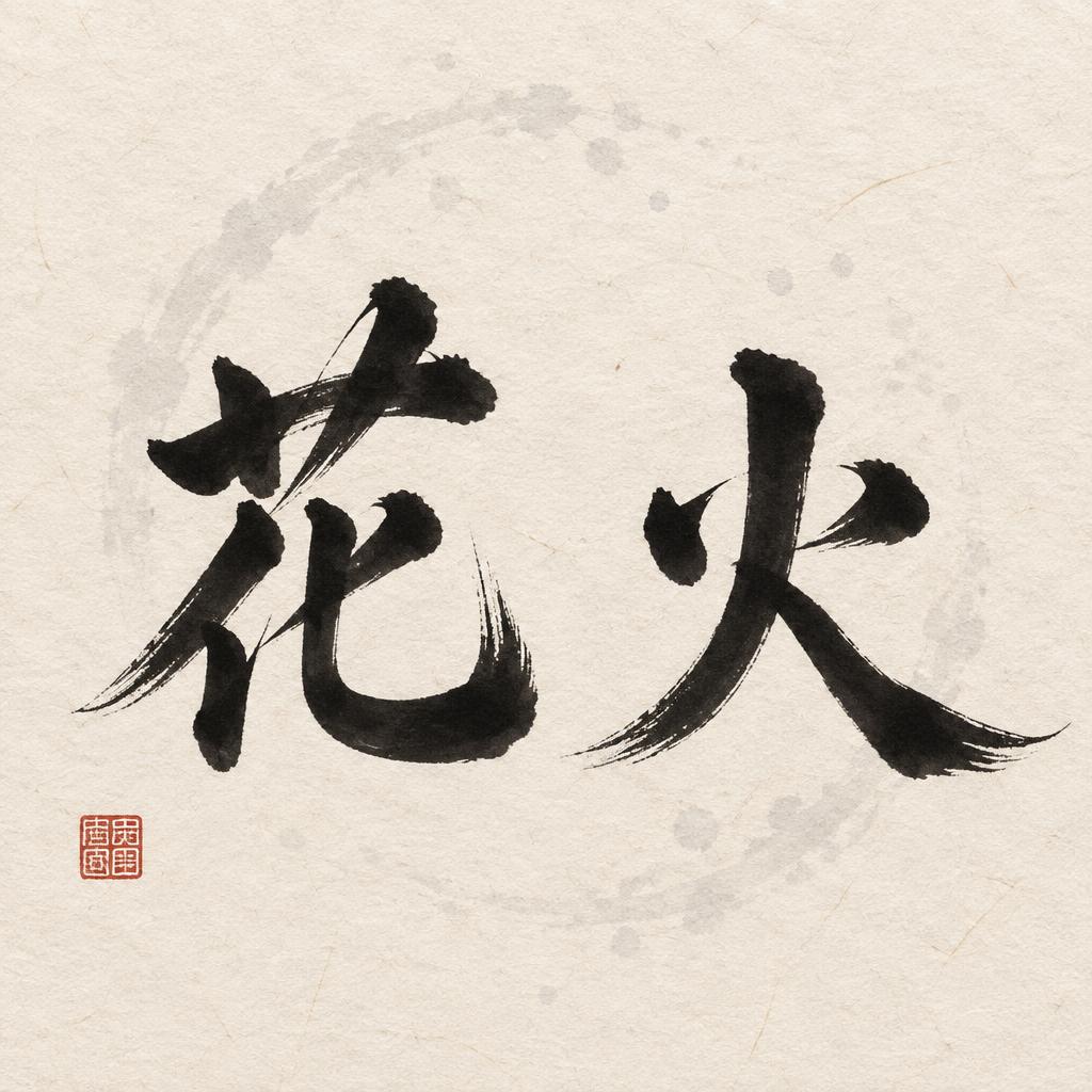 "花火" — Brush Japanese Ink | AI Text Effect Generator
