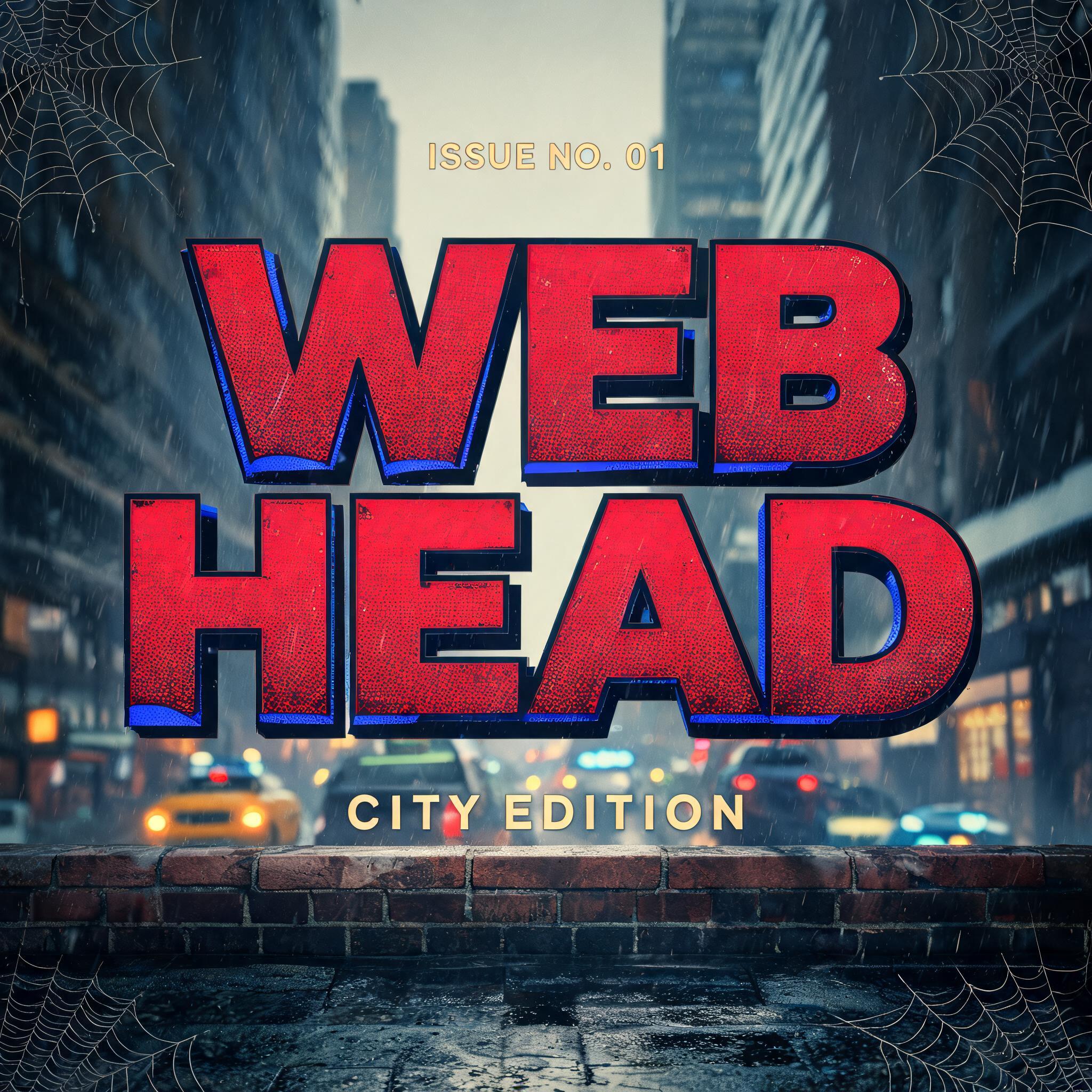 "WEB HEAD
ISSUE NO. 01
CITY EDITION" — Spider Hero | AI Text Effect Generator