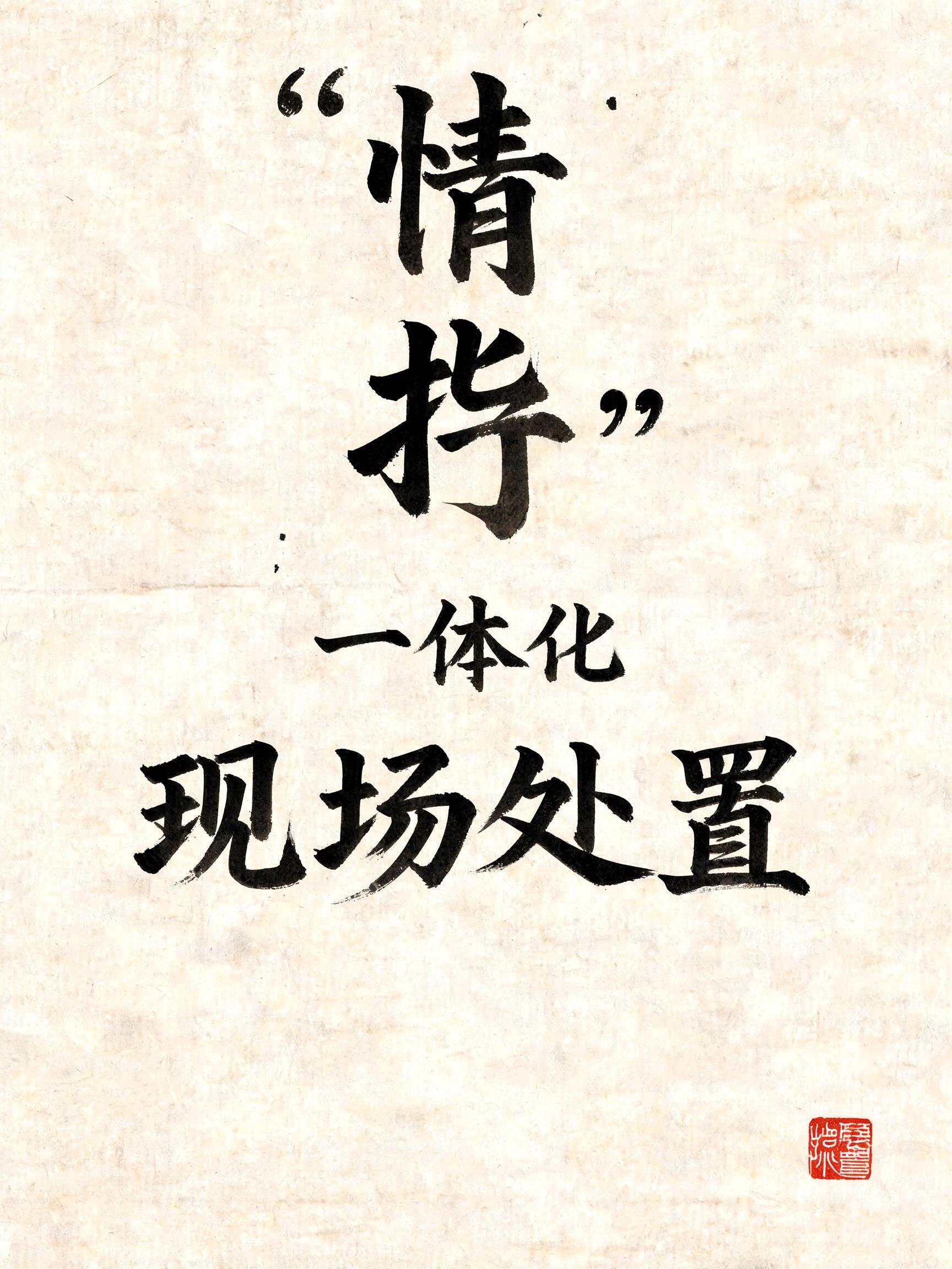 "“情指行”一体化现场处置" — Brush Chinese Ink | AI Text Effect Generator