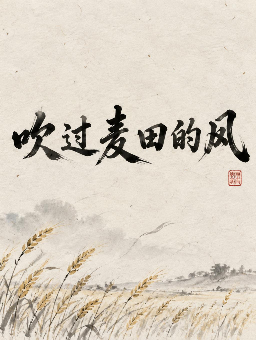 "吹过麦田的风" — Brush Chinese Ink | AI Text Effect Generator