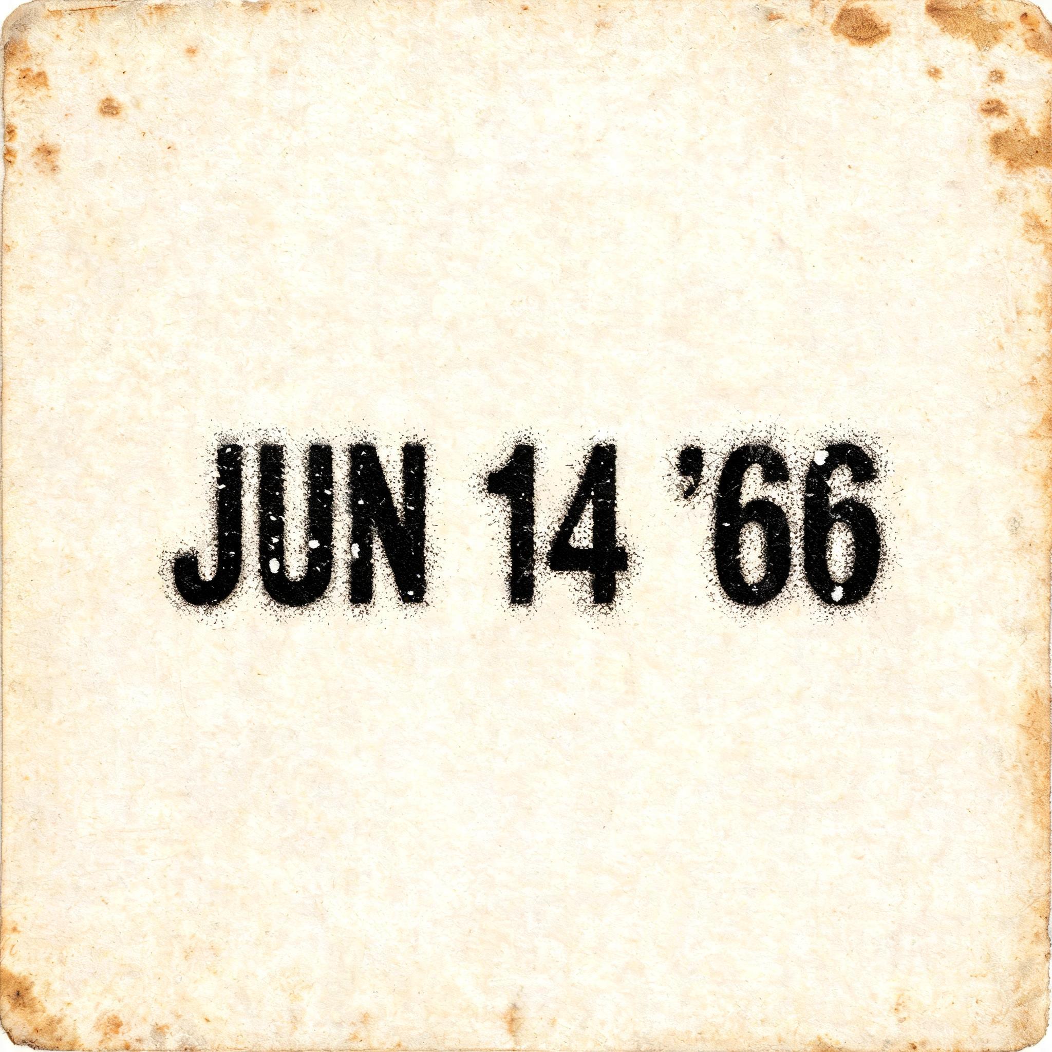 "JUN 14 '66" — Stencil | AI Text Effect Generator