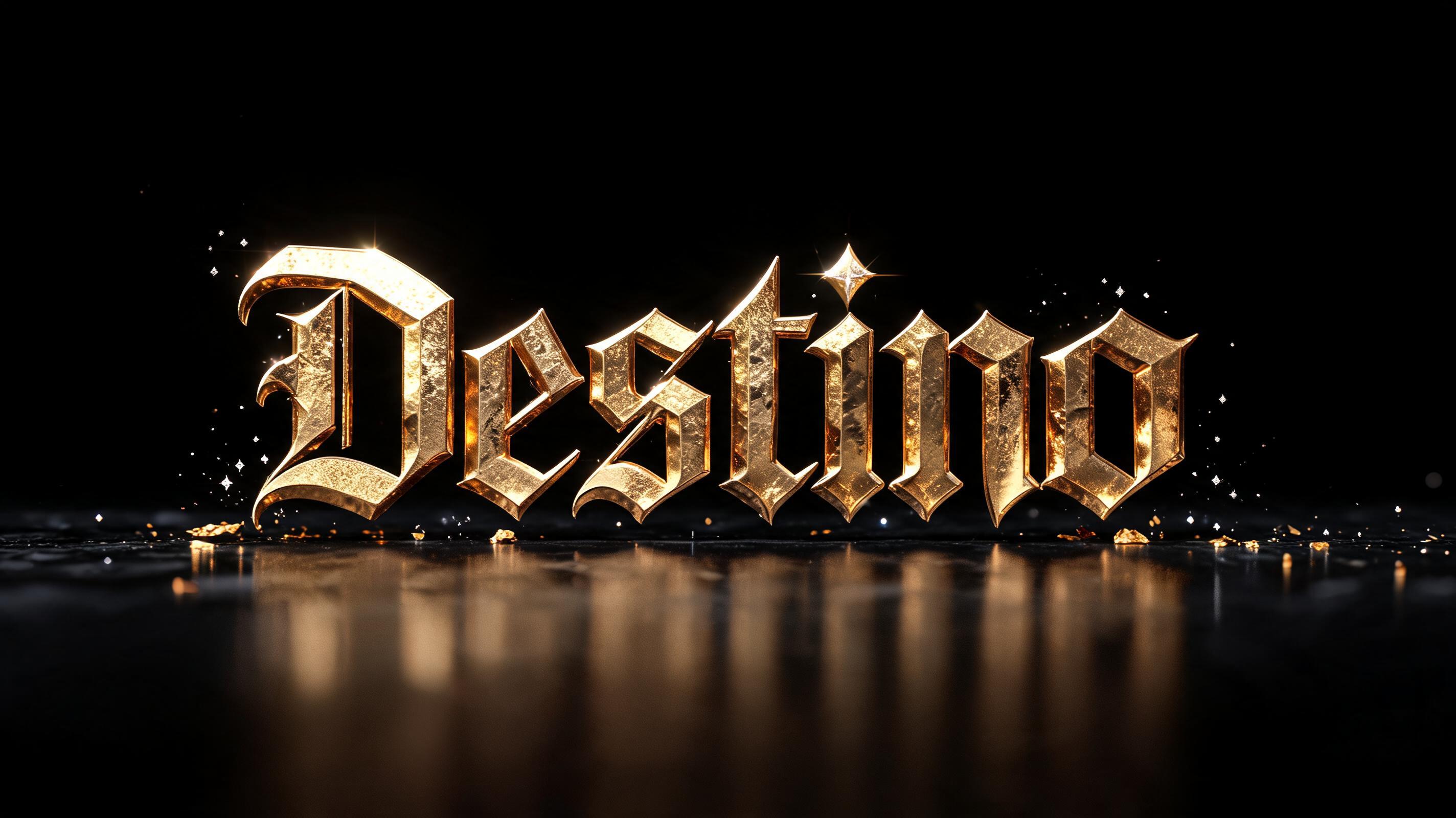 "Destino" — Gothic Dark text effect