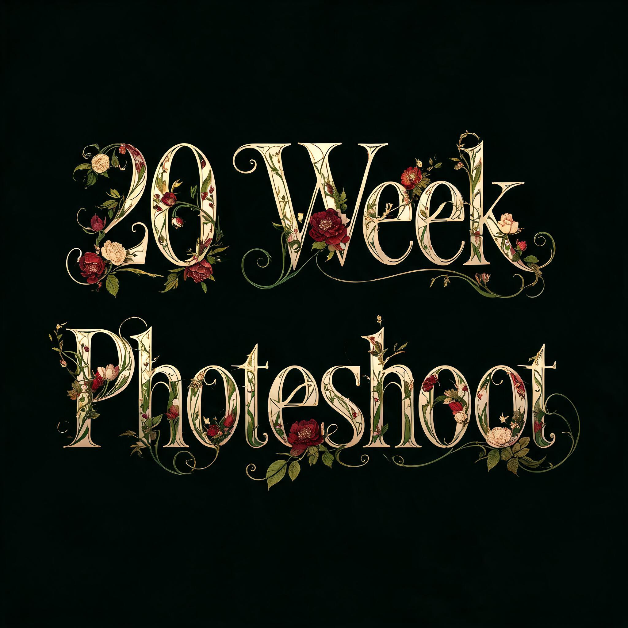 "20  Week Photoshoot" — Floral | AI Text Effect Generator