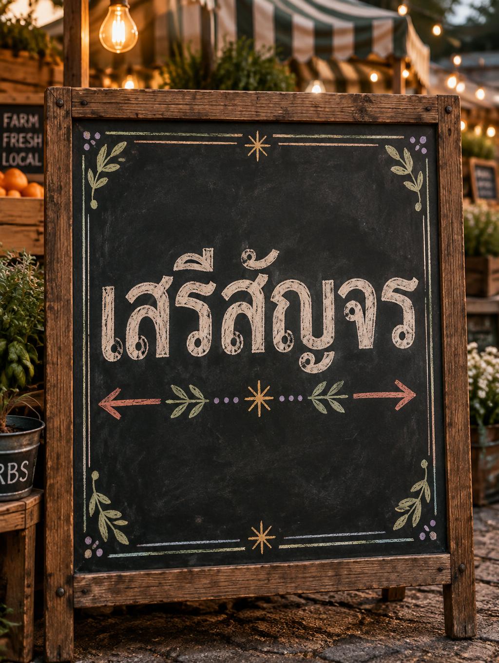 "เสรีสัญจร" — Chalk | AI Text Effect Generator