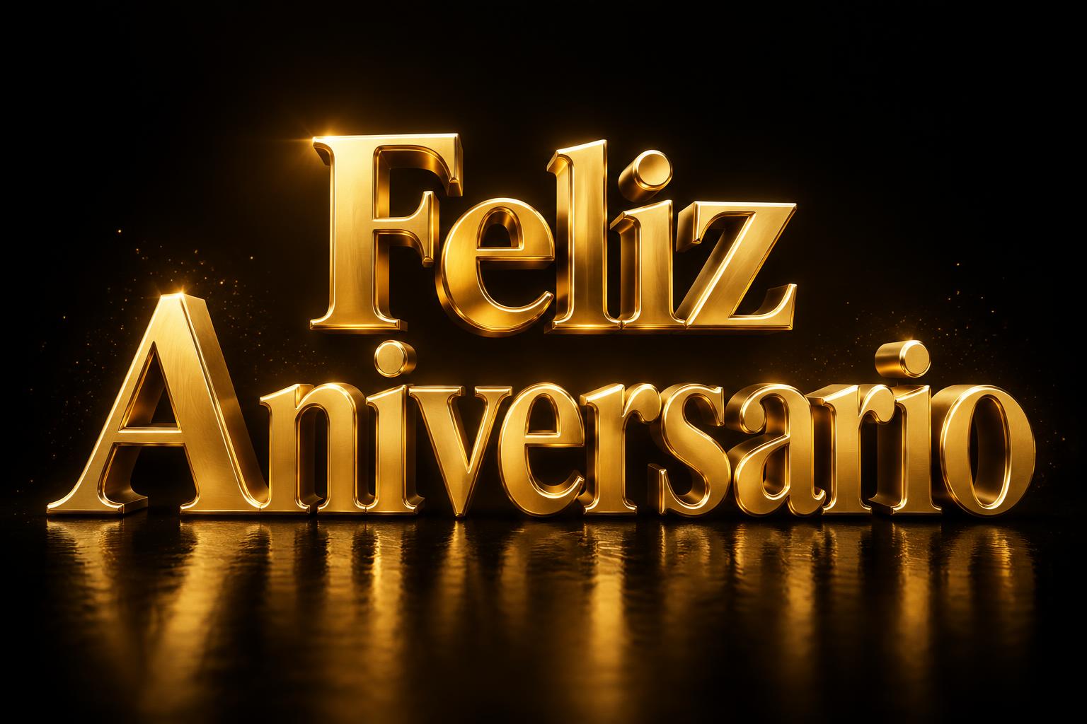 "Feliz Aniversario" — 3d Bold Gold | AI Text Effect Generator