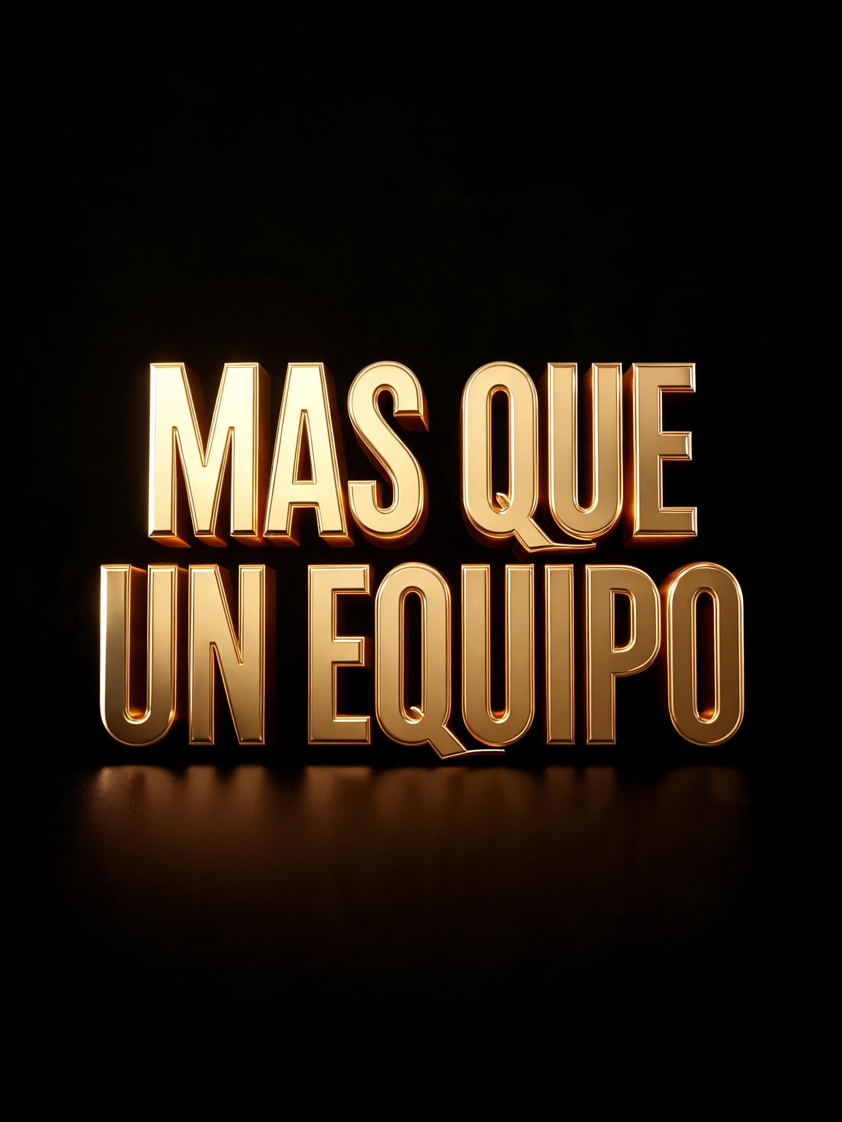 "MAS QUE
UN EQUIPO" — 3d Bold Gold | AI Text Effect Generator