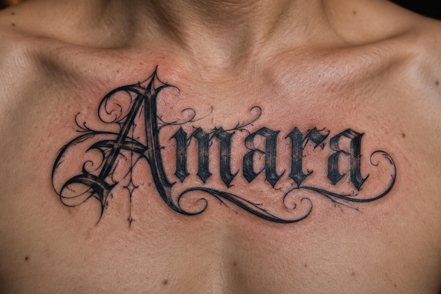 "Amara" — Tattoo | AI Text Effect Generator