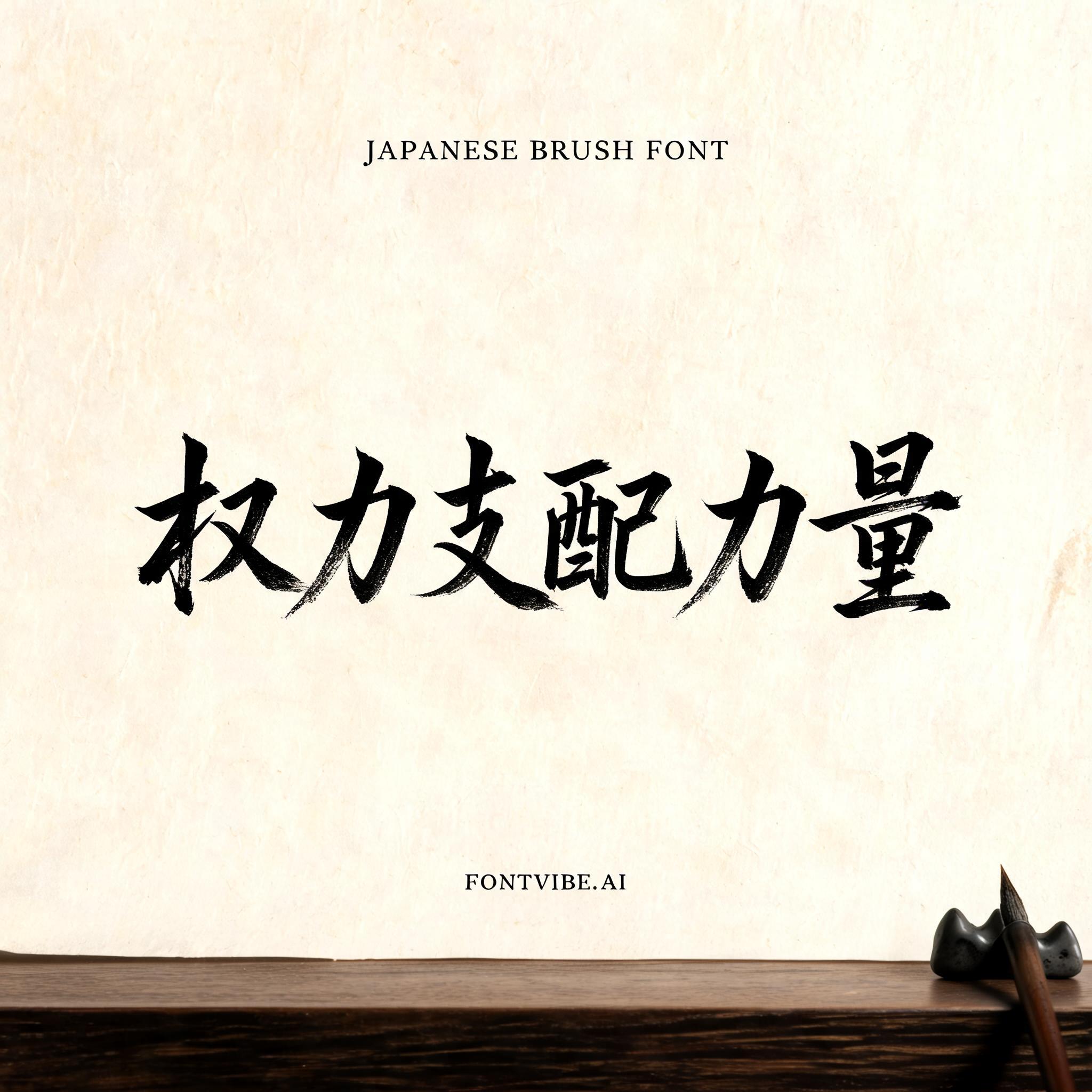 "权力支配力量" — Brush Japanese Ink | AI Text Effect Generator