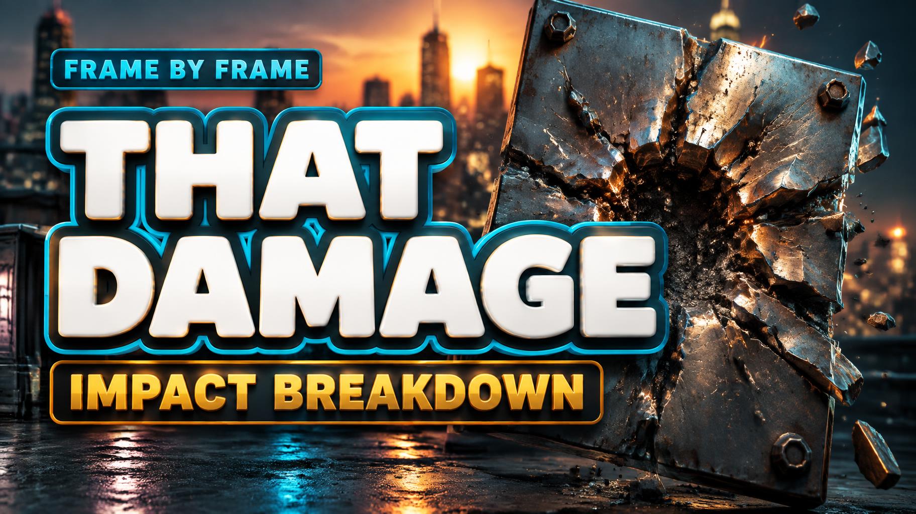 "THAT DAMAGE
IMPACT BREAKDOWN
FRAME BY FRAME" — Cinematic Youtube Creator | AI Text Effect Generator