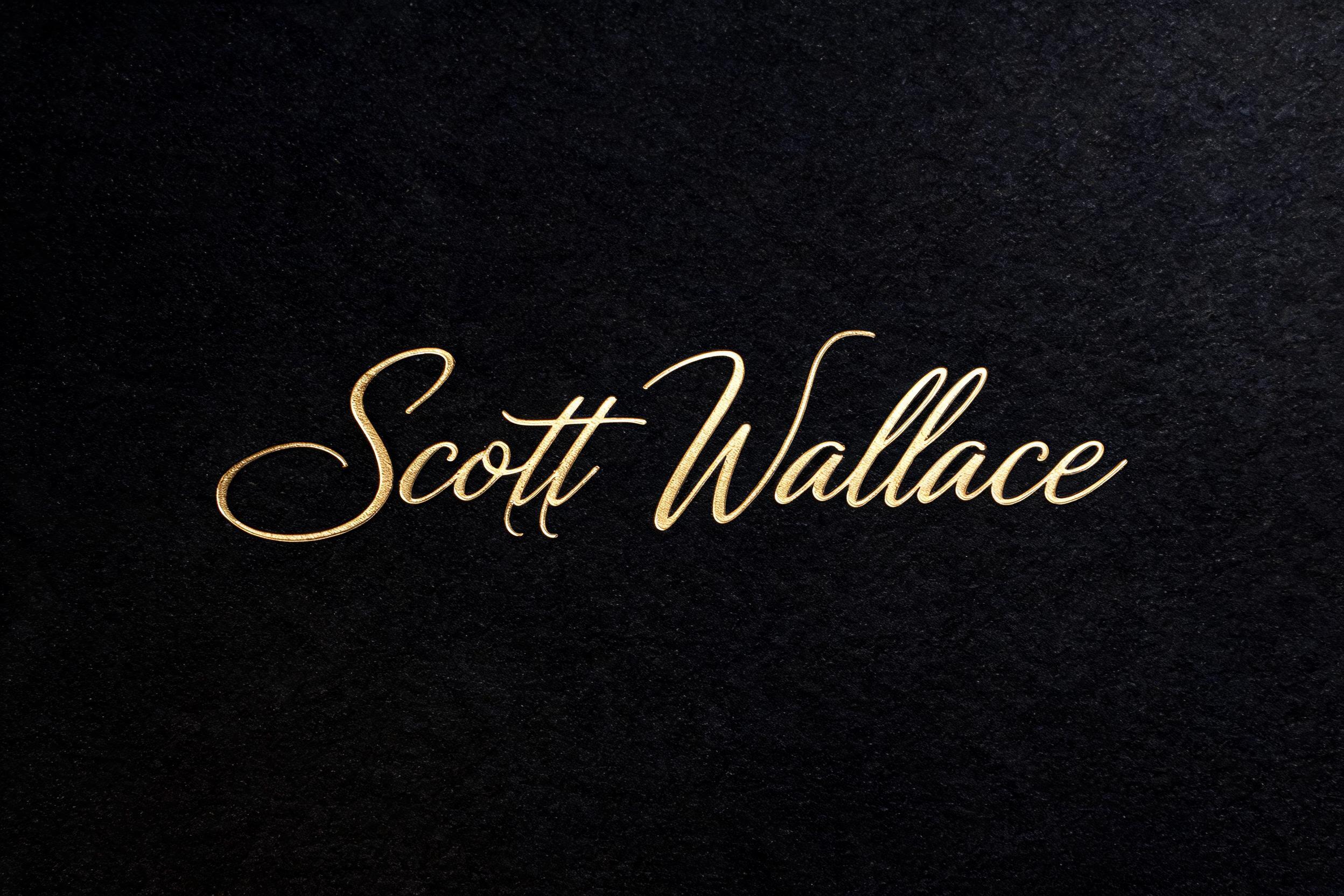 "Scott Wallace" — Elegant Script text effect
