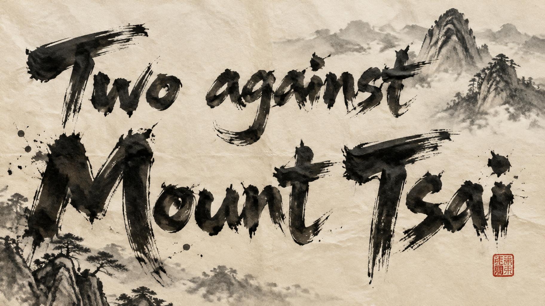 "Two against Mount Tsai" — Brush Chinese Ink | AI Text Effect Generator