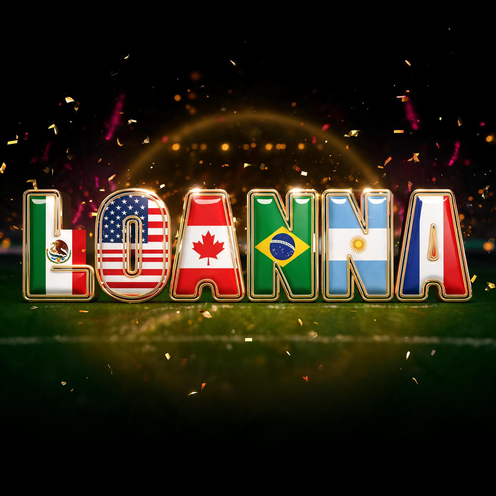 "LOANNA" — Sports Football | AI Text Effect Generator