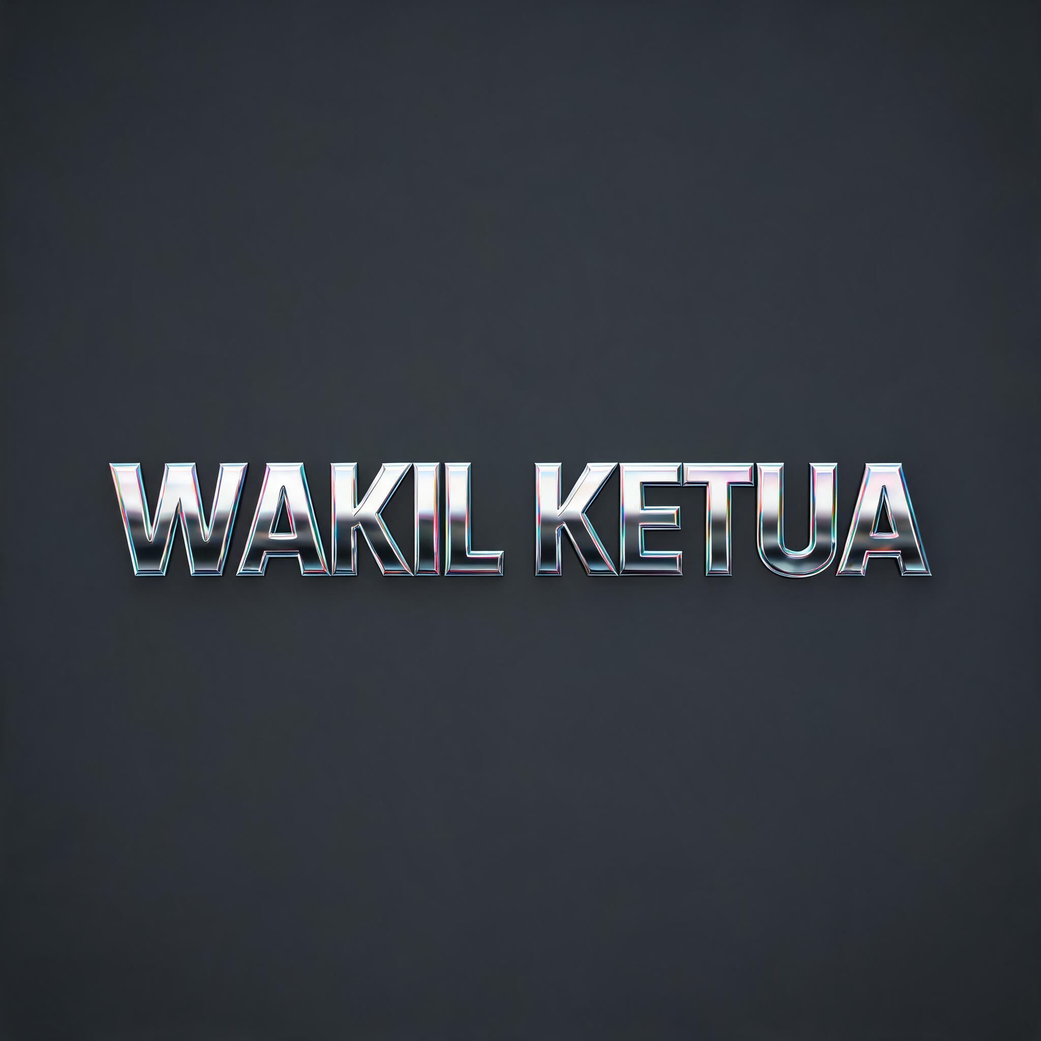 "WAKIL KETUA" — Chrome Metal 3d | AI Text Effect Generator