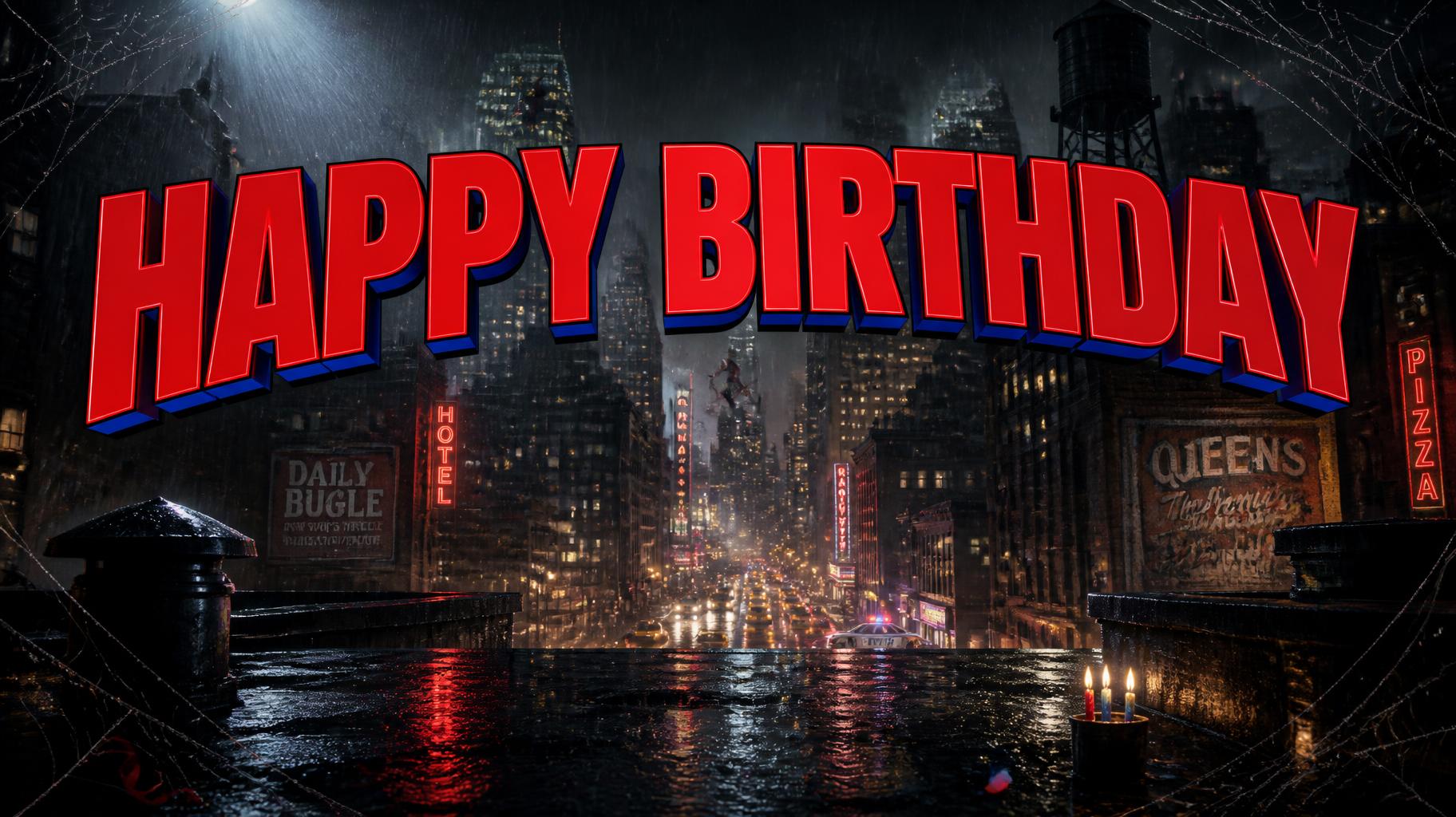 "HAPPY BIRTHDAY" — Spider Hero | AI Text Effect Generator
