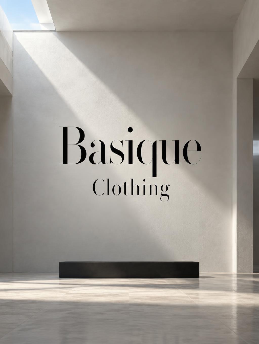 "Basique Clothing" —  | AI Text Effect Generator