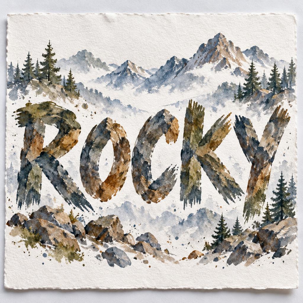 "ROCKY" — Watercolor | AI Text Effect Generator