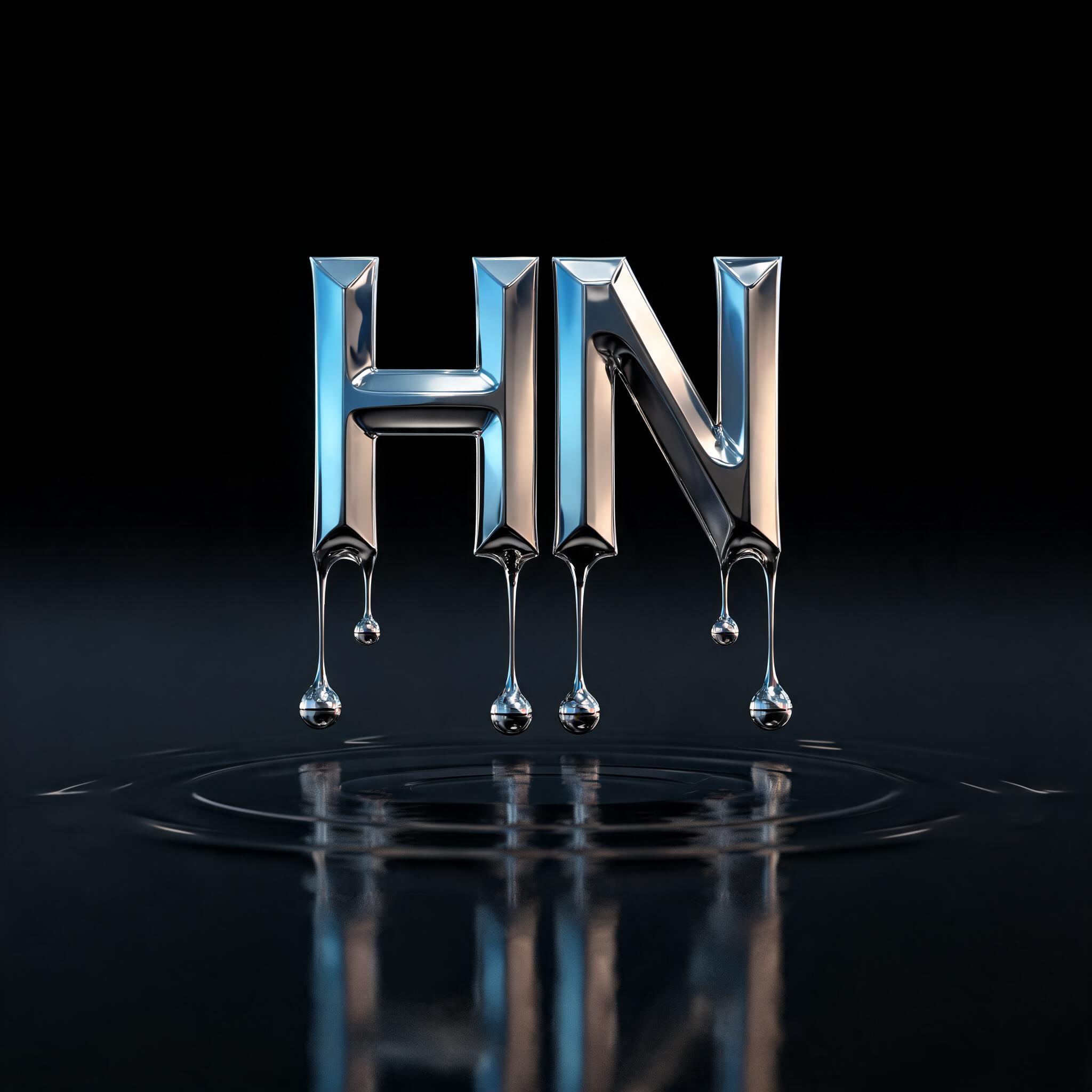 "HN" —  | AI Text Effect Generator
