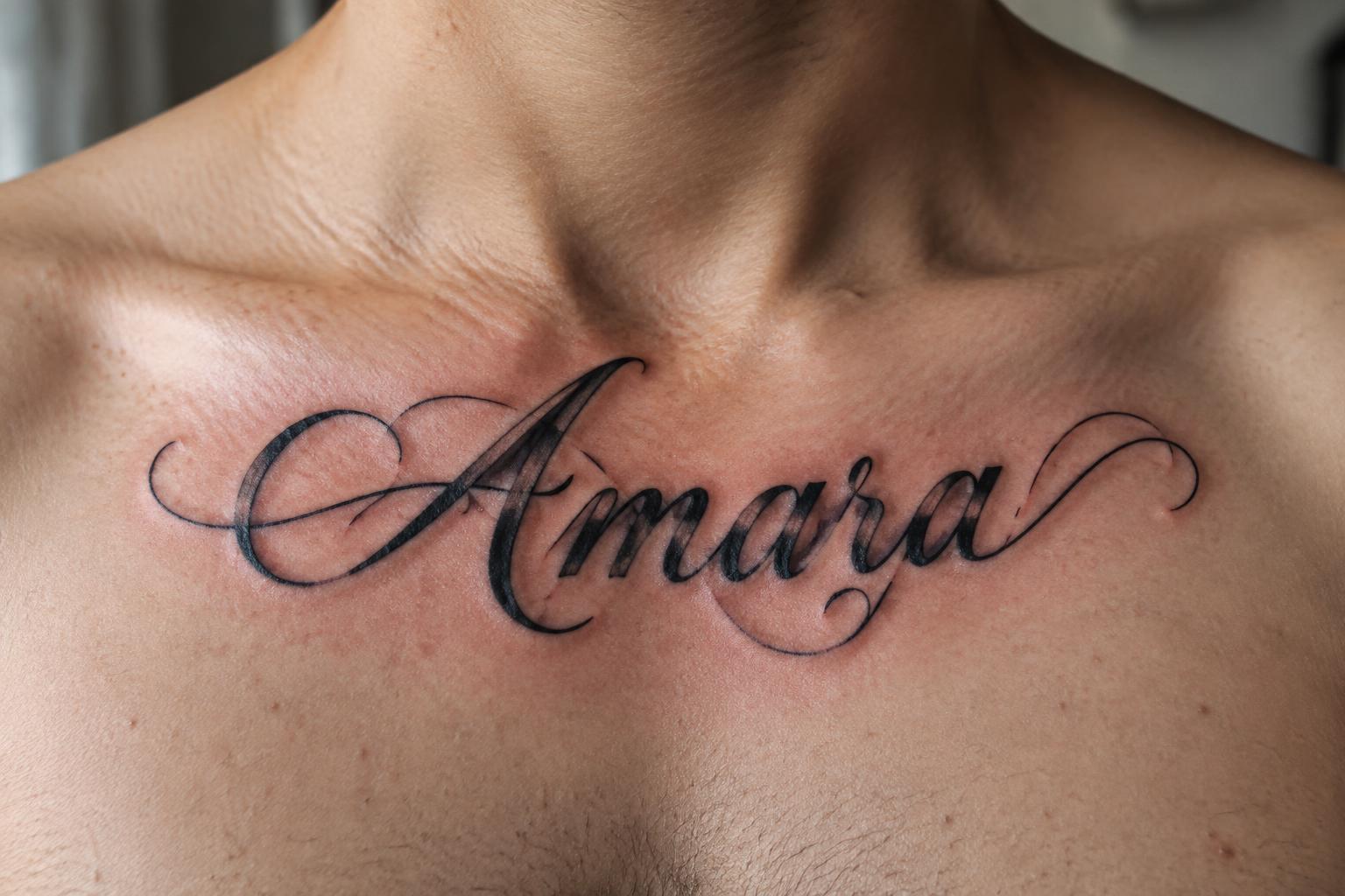 "Amara" — Tattoo text effect