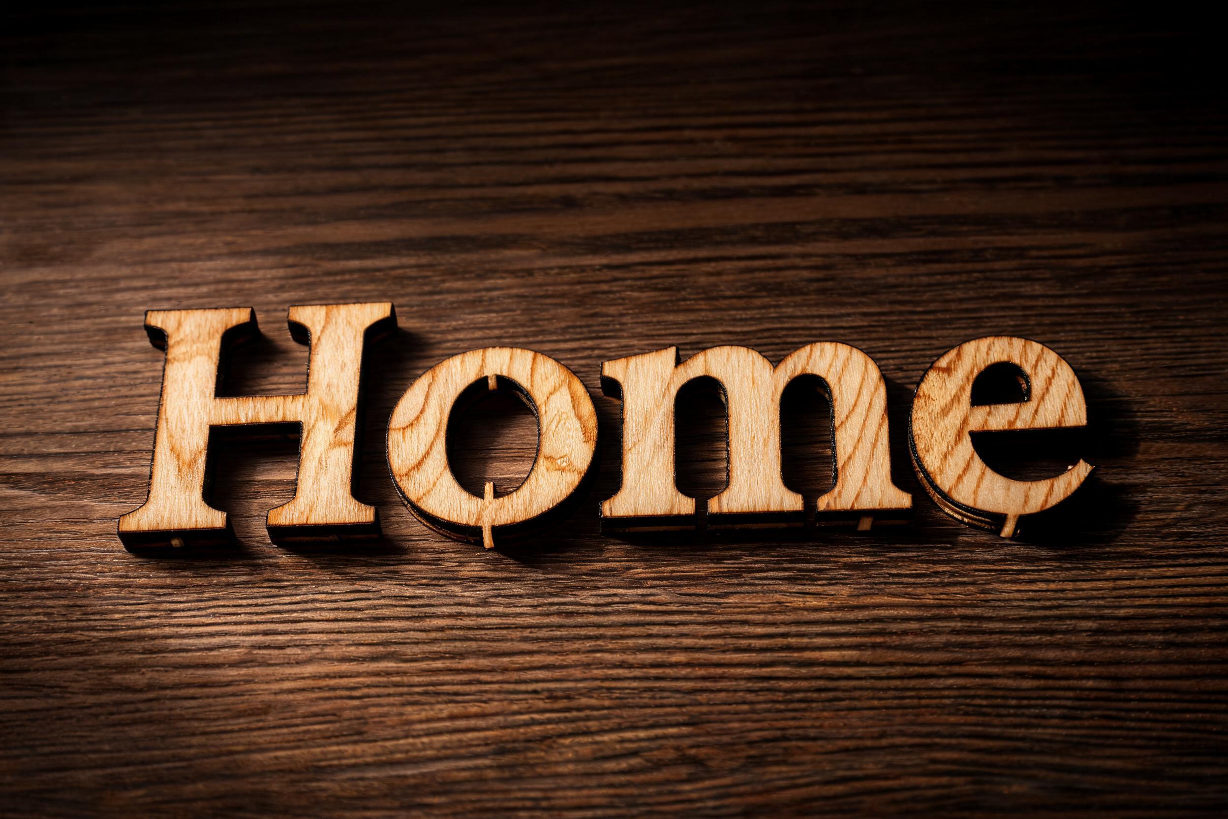 "Home" — Laser Cut | AI Text Effect Generator
