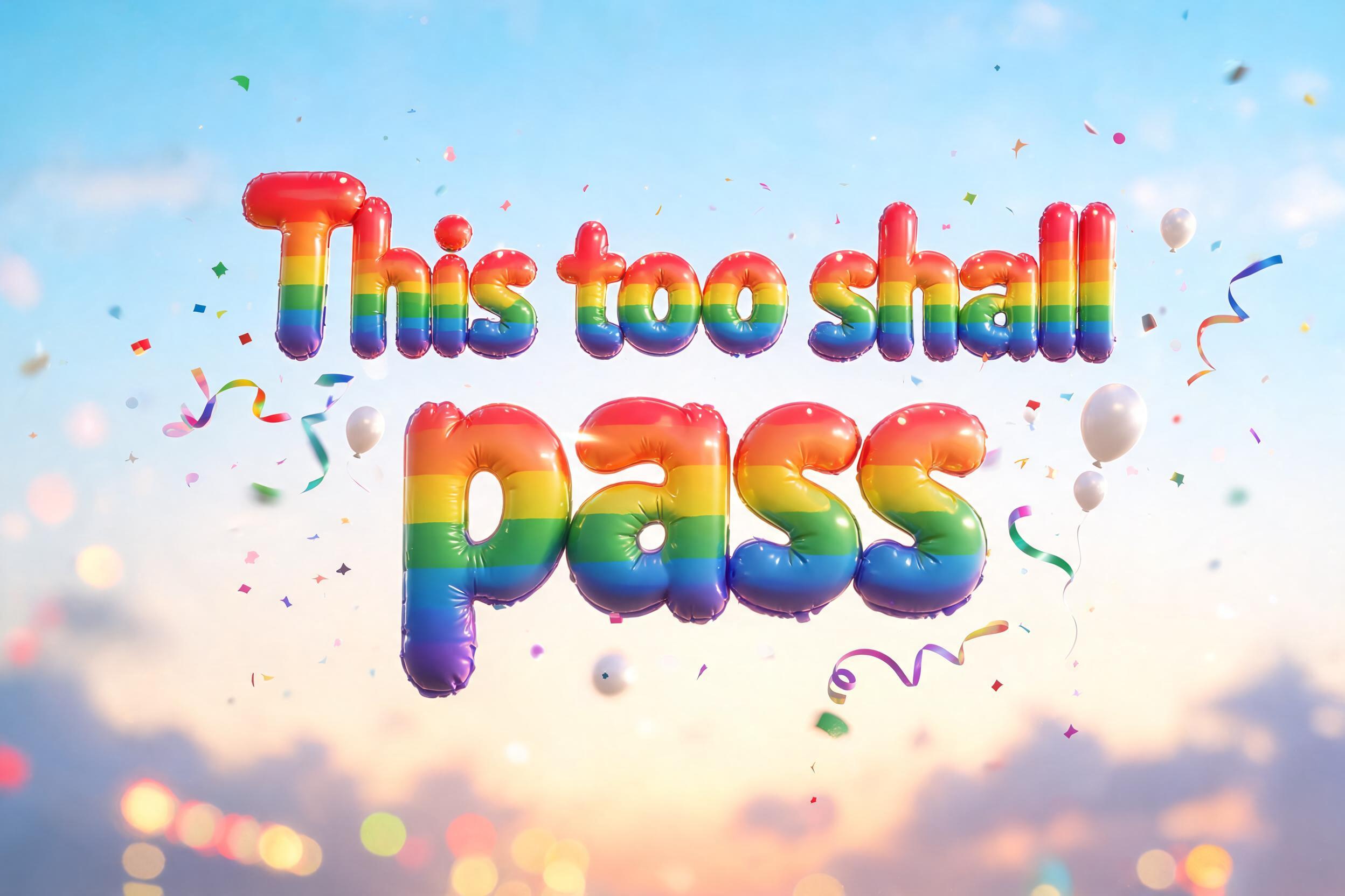 "This too shall pass" — Rainbow | AI Text Effect Generator