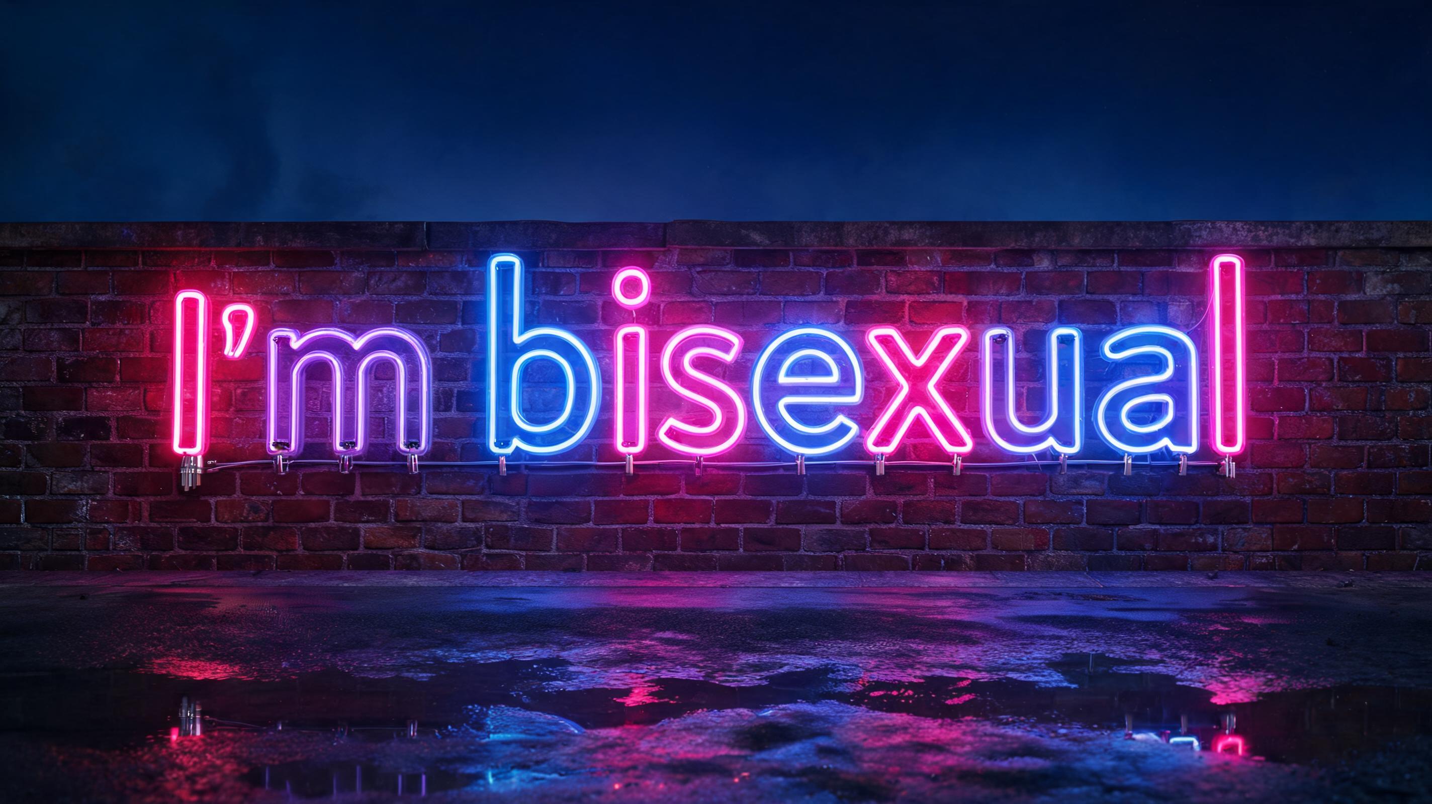 "I'm bisexual" — Neon Glow | AI Text Effect Generator