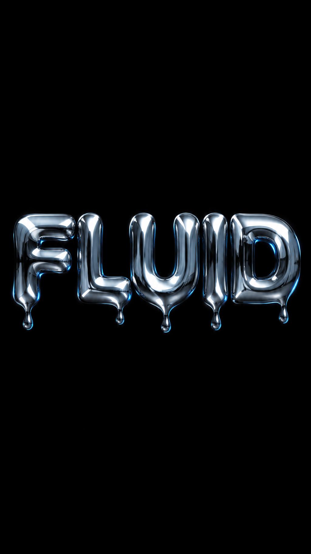 "FLUID" — Chrome Metal 3d | AI Text Effect Generator