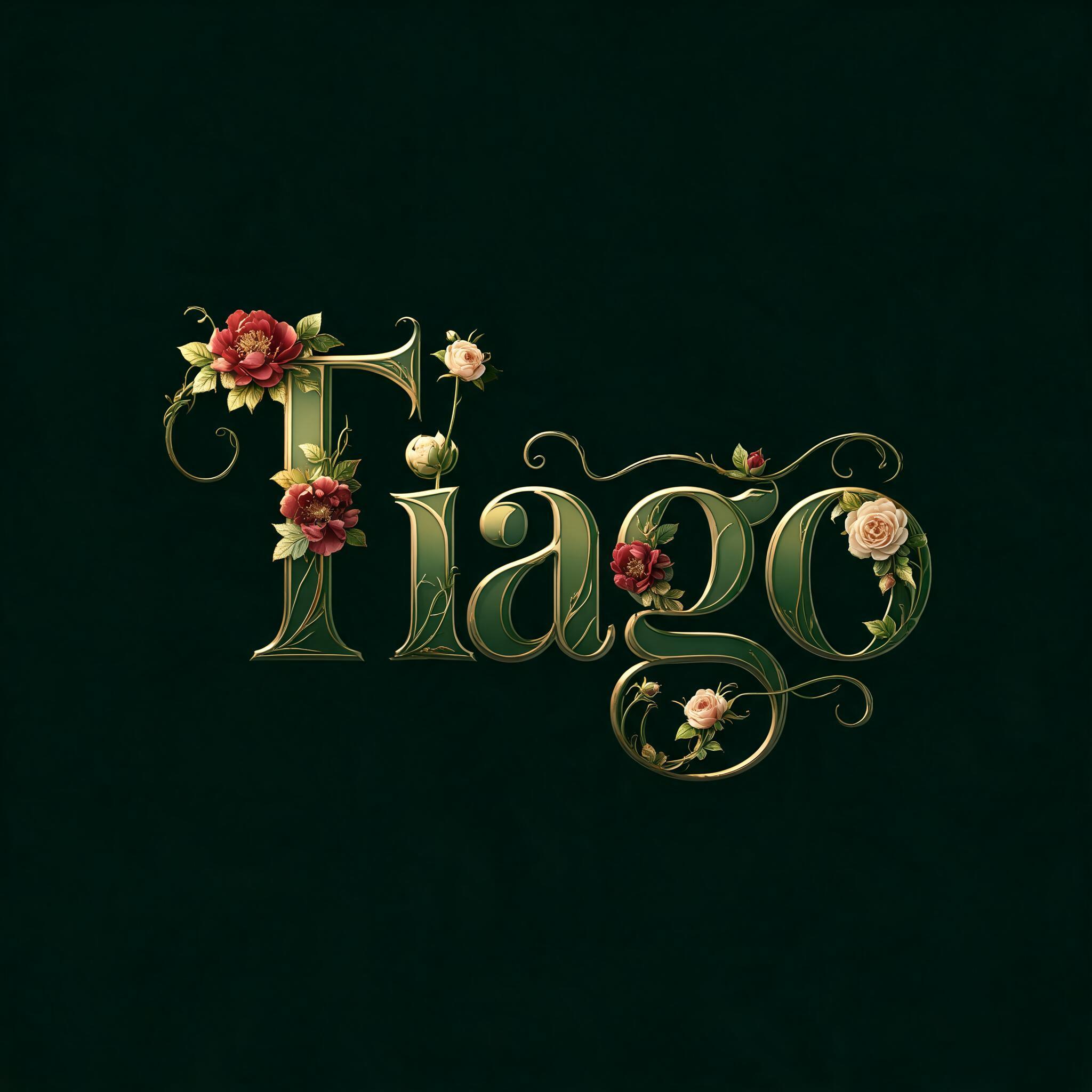 "Tiago" — Floral | AI Text Effect Generator
