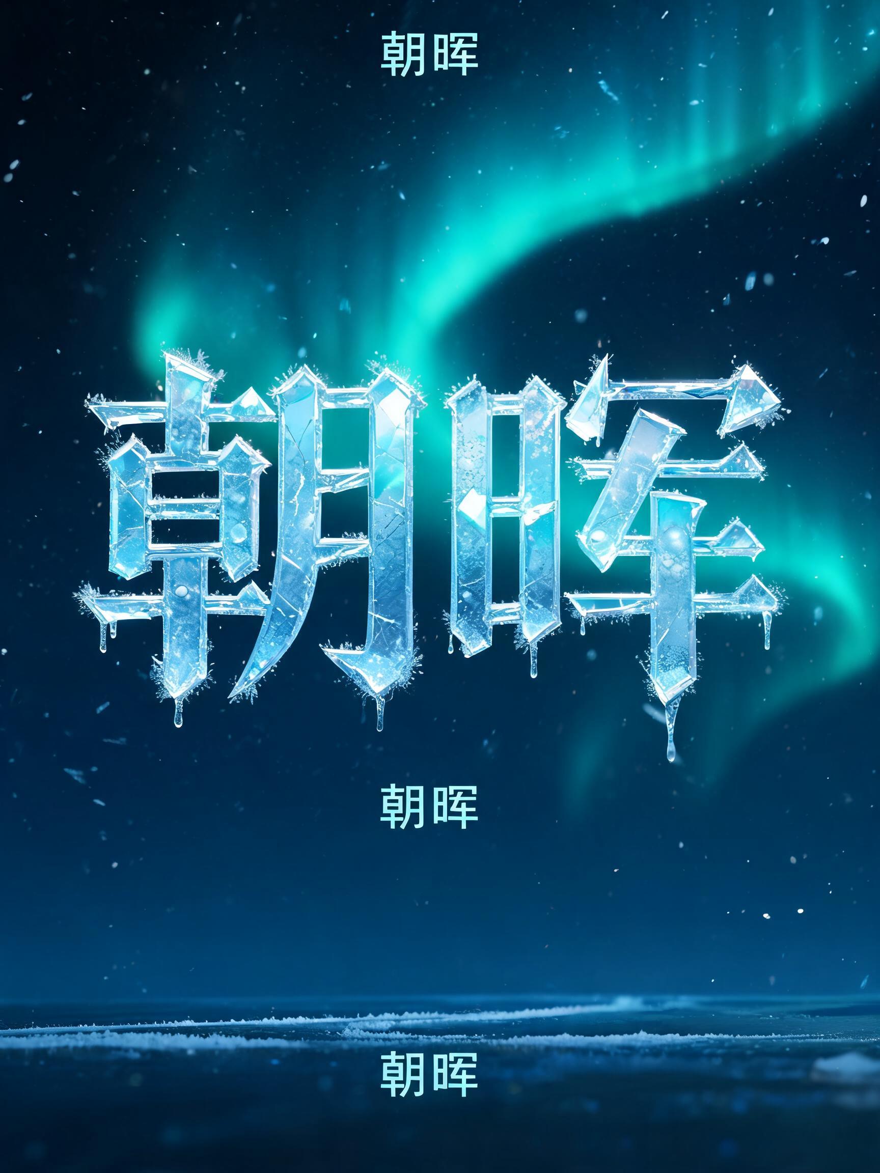 "朝晖" — Glass Frozen | AI Text Effect Generator