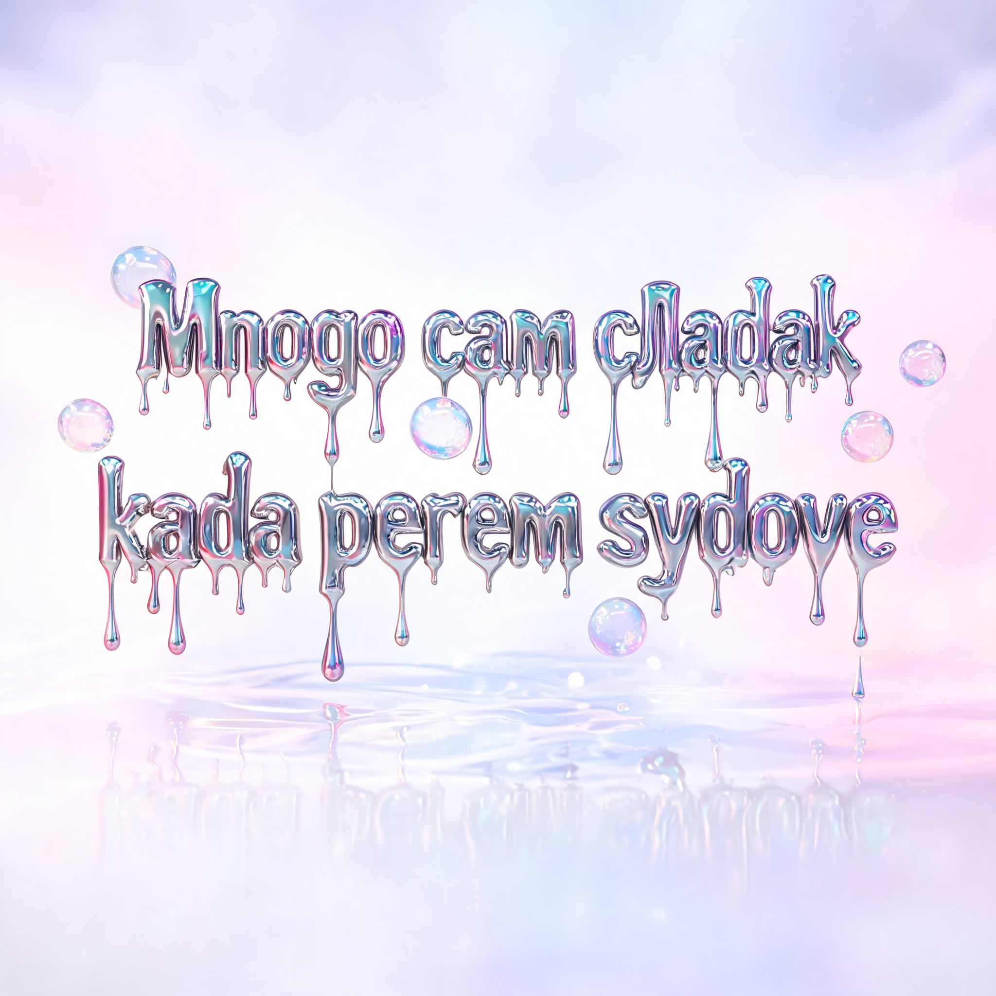 "Mnogo sam sladak
kada perem sudove" — Y2k Liquid | AI Text Effect Generator