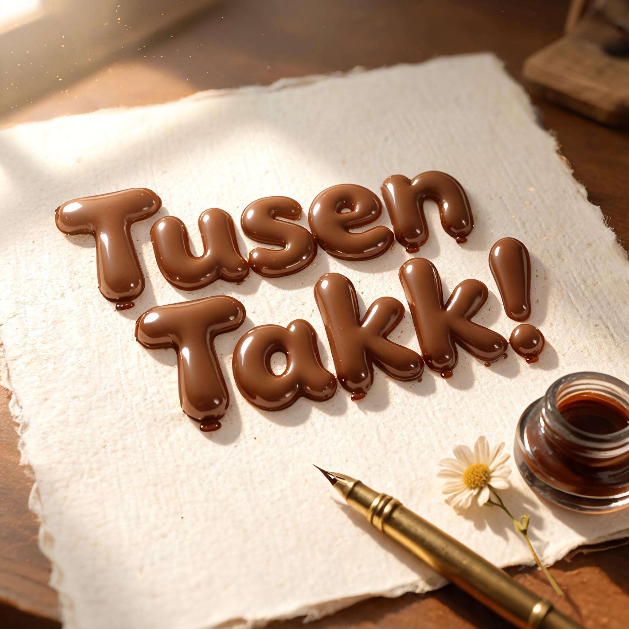 "Tusen Takk! " — Handwritten Script | AI Text Effect Generator