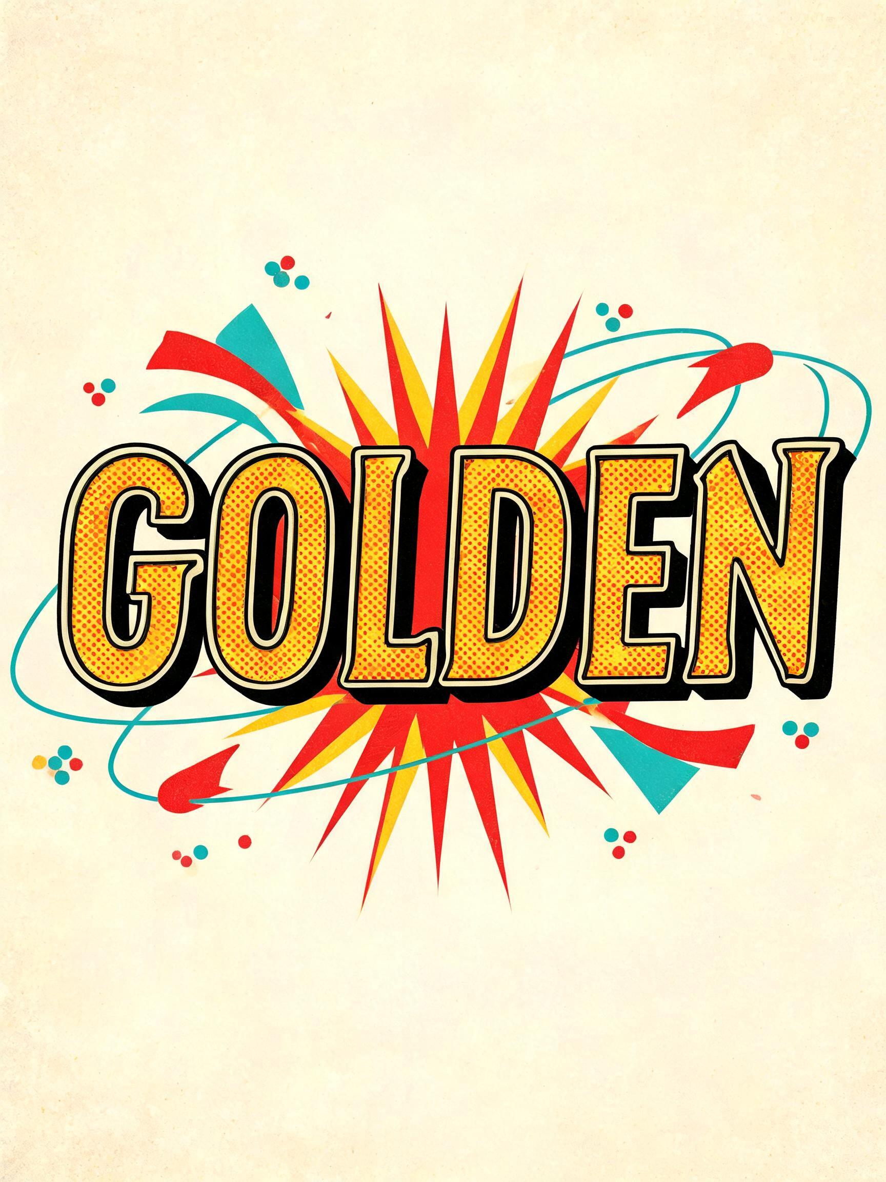 "Golden" — Retro Pop | AI Text Effect Generator