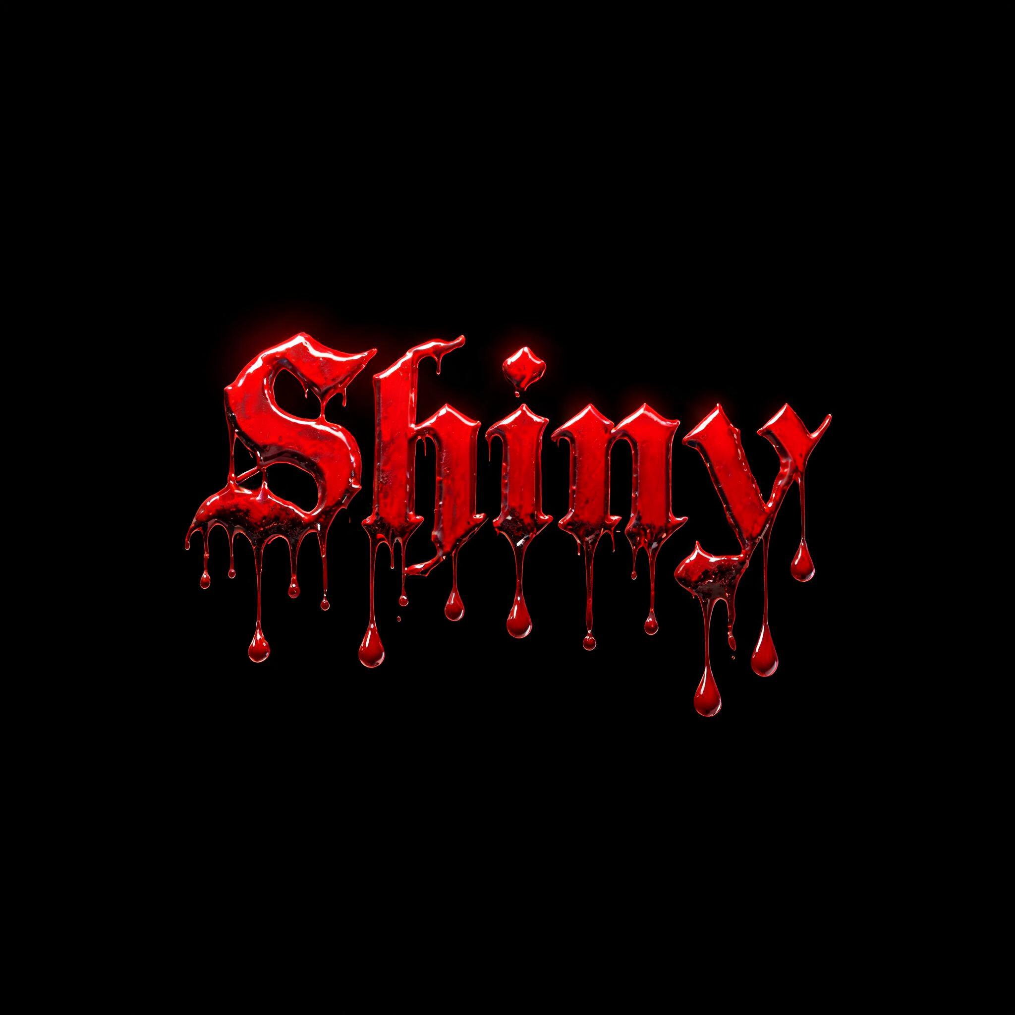 "Shiny" — Drip Font Blood | AI Text Effect Generator